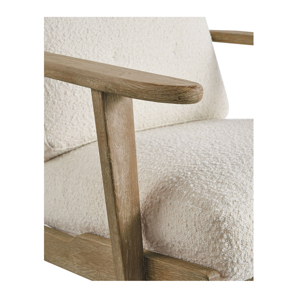 Fauteuil jules en bouclette - crème BLANC D'IVOIRE Blanc