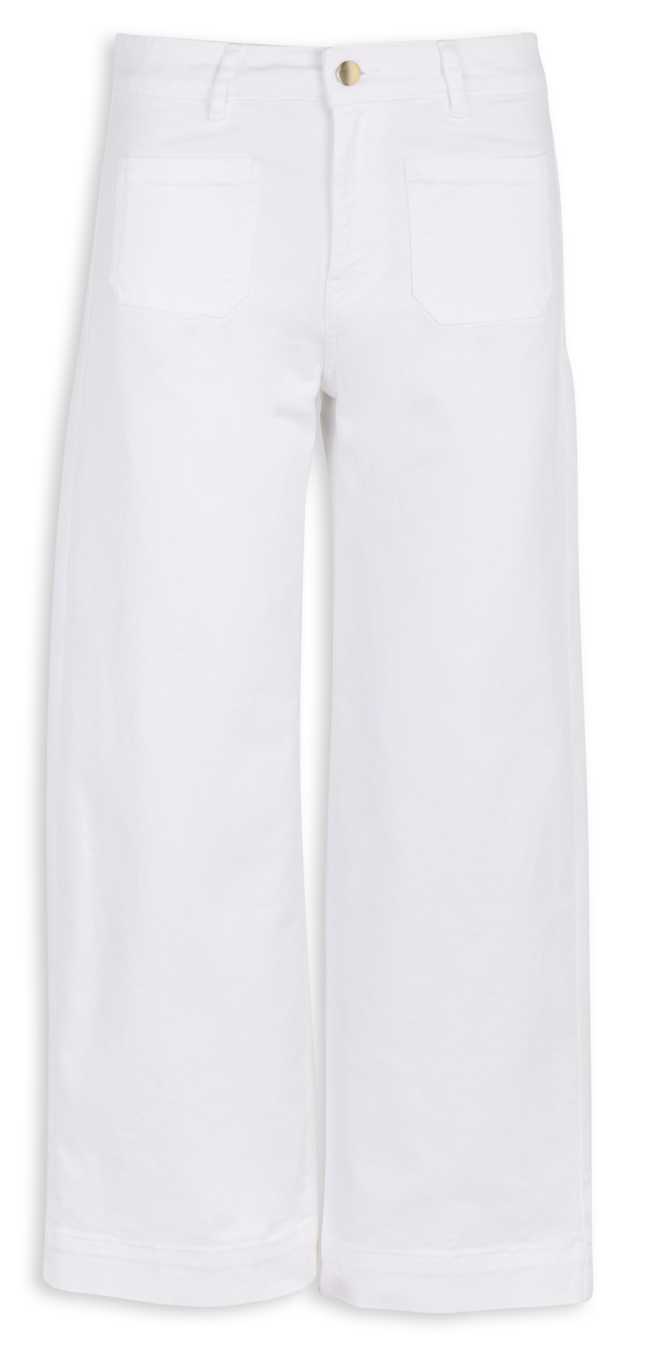 Jean cropped en denim de coton MAISON 123 Blanc
