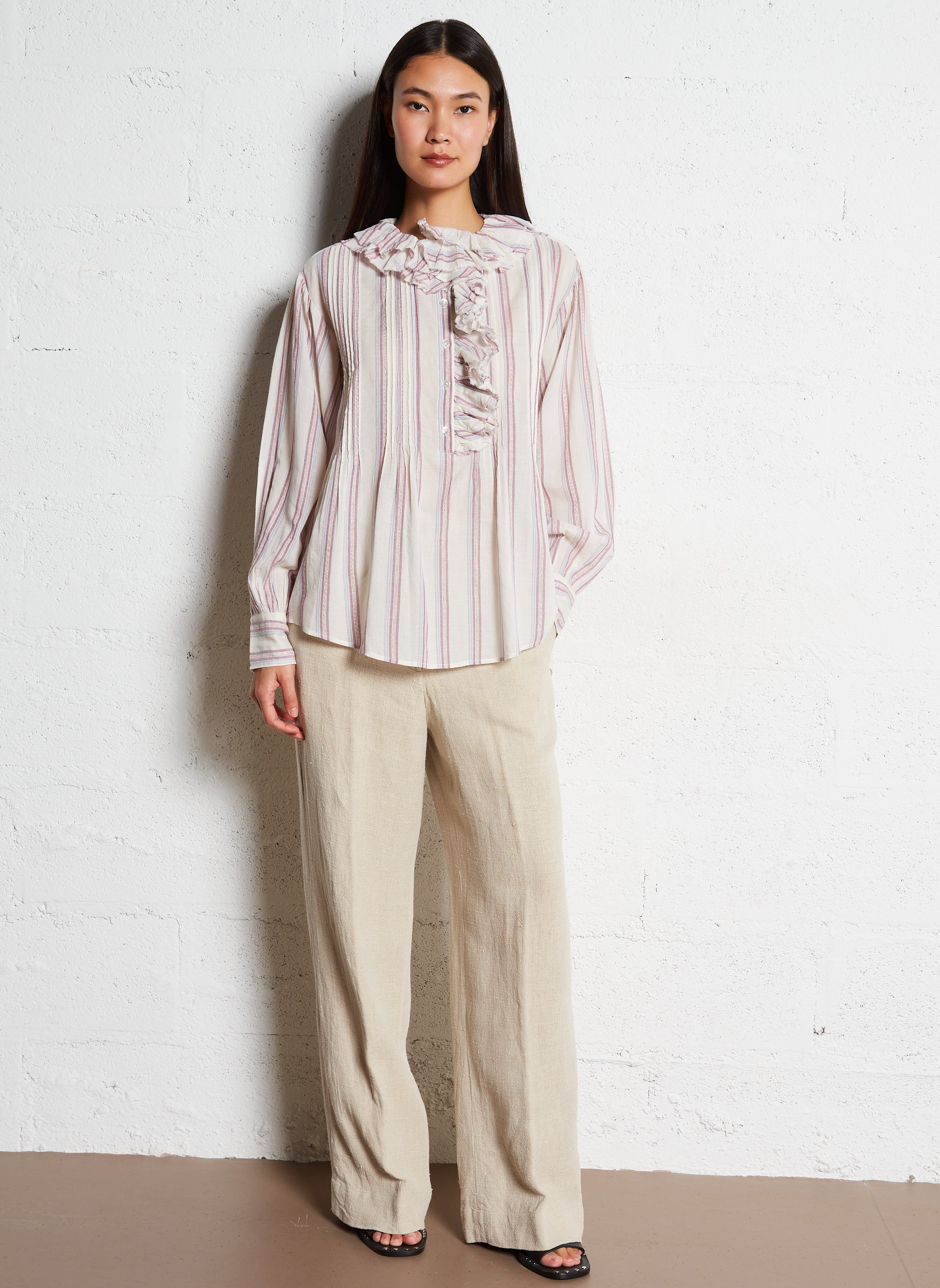 Straight linen trousers LAURENCE BRAS Beige
