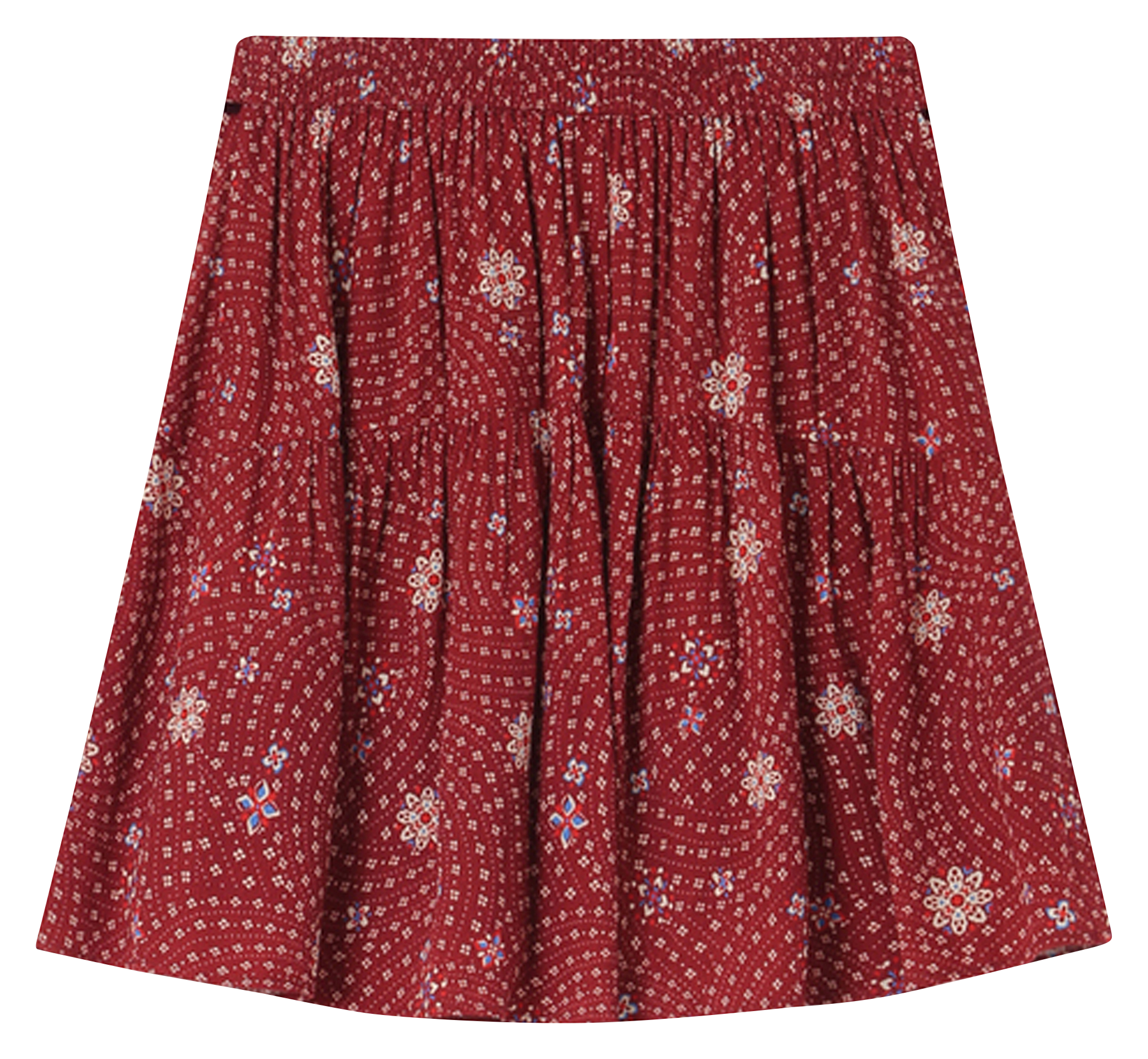 Jupe trapèze imprimée Marron