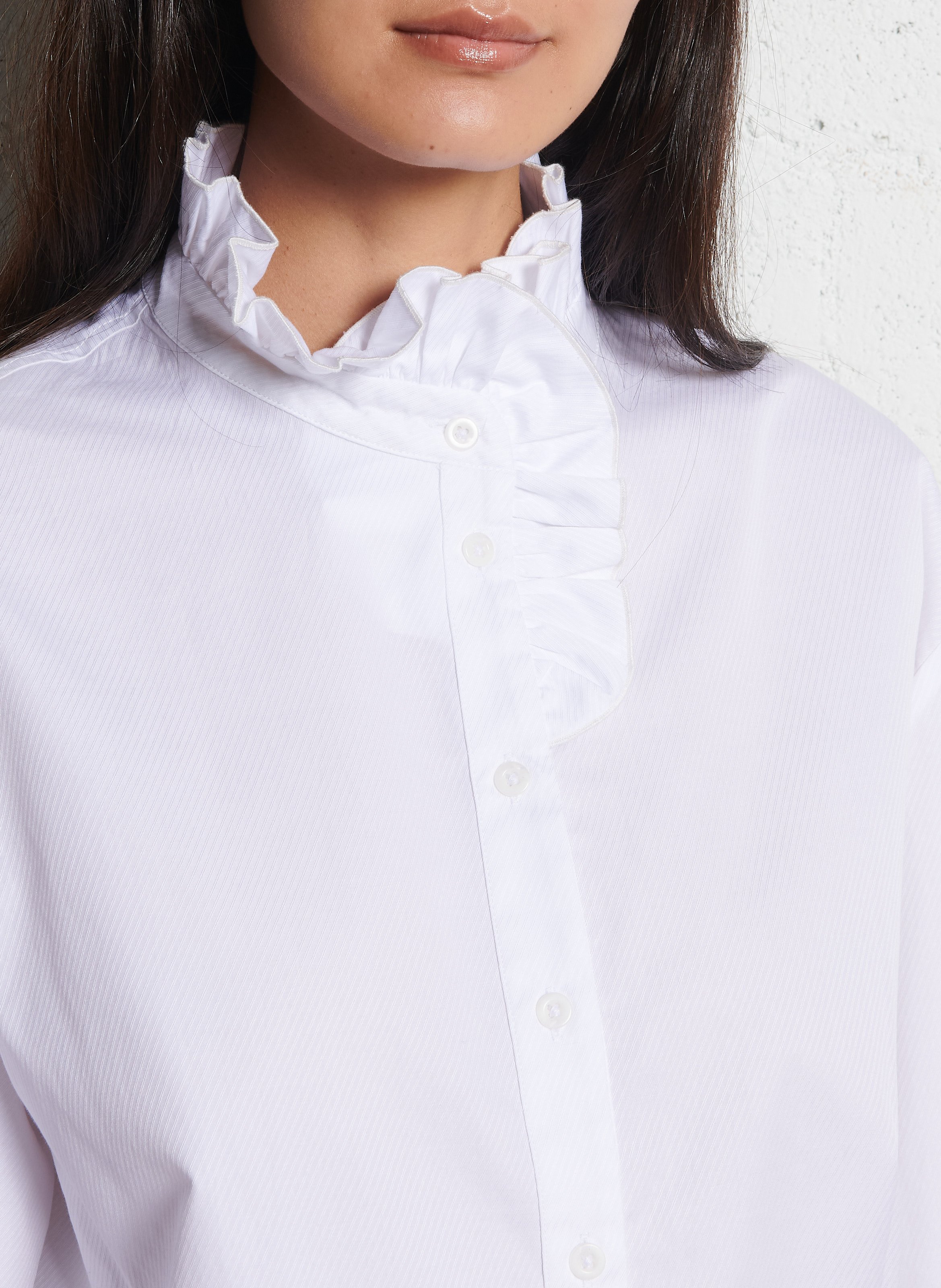 Oversized, gestreepte katoenen blouse SUZIE WINKLE Wit