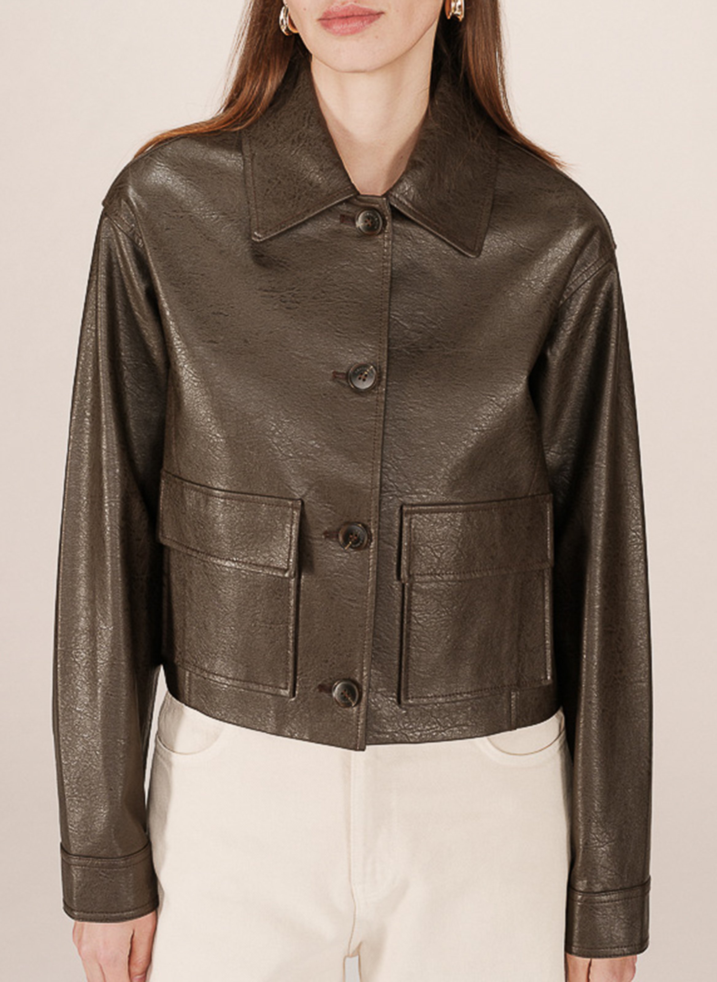Straight-cut jacket with classic collar GRACE ET MILA