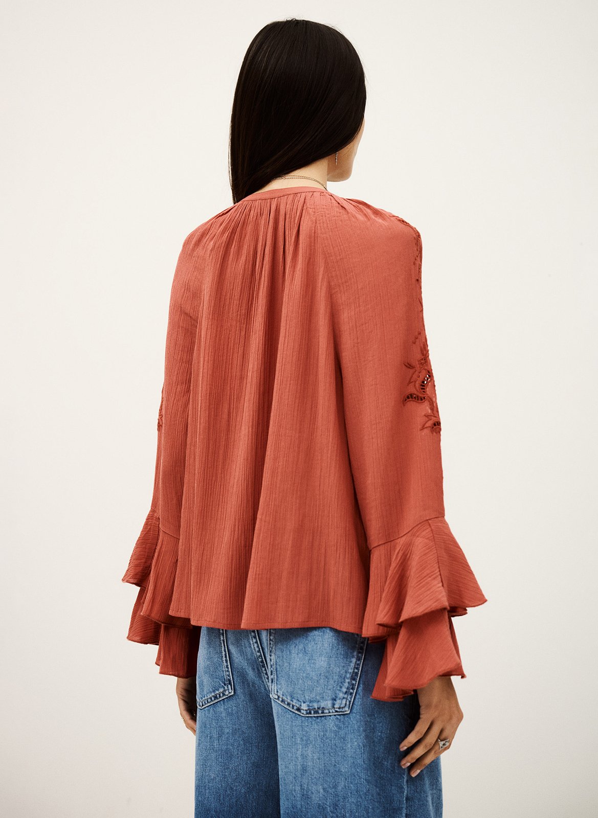 Oversized geborduurde blouse BA&SH Roze