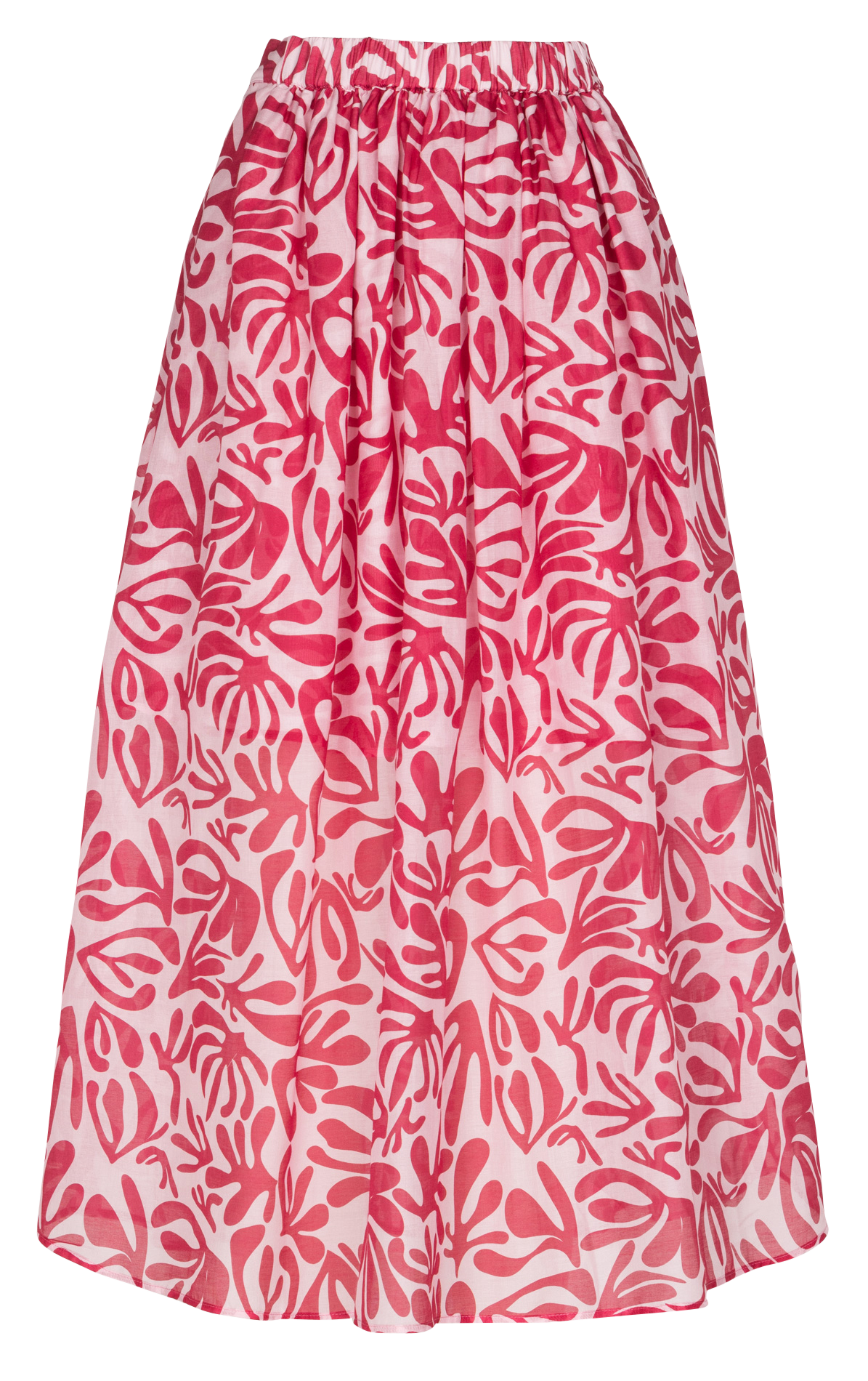 Printed midi skirt in blended cotton ELISE CHALMIN Red