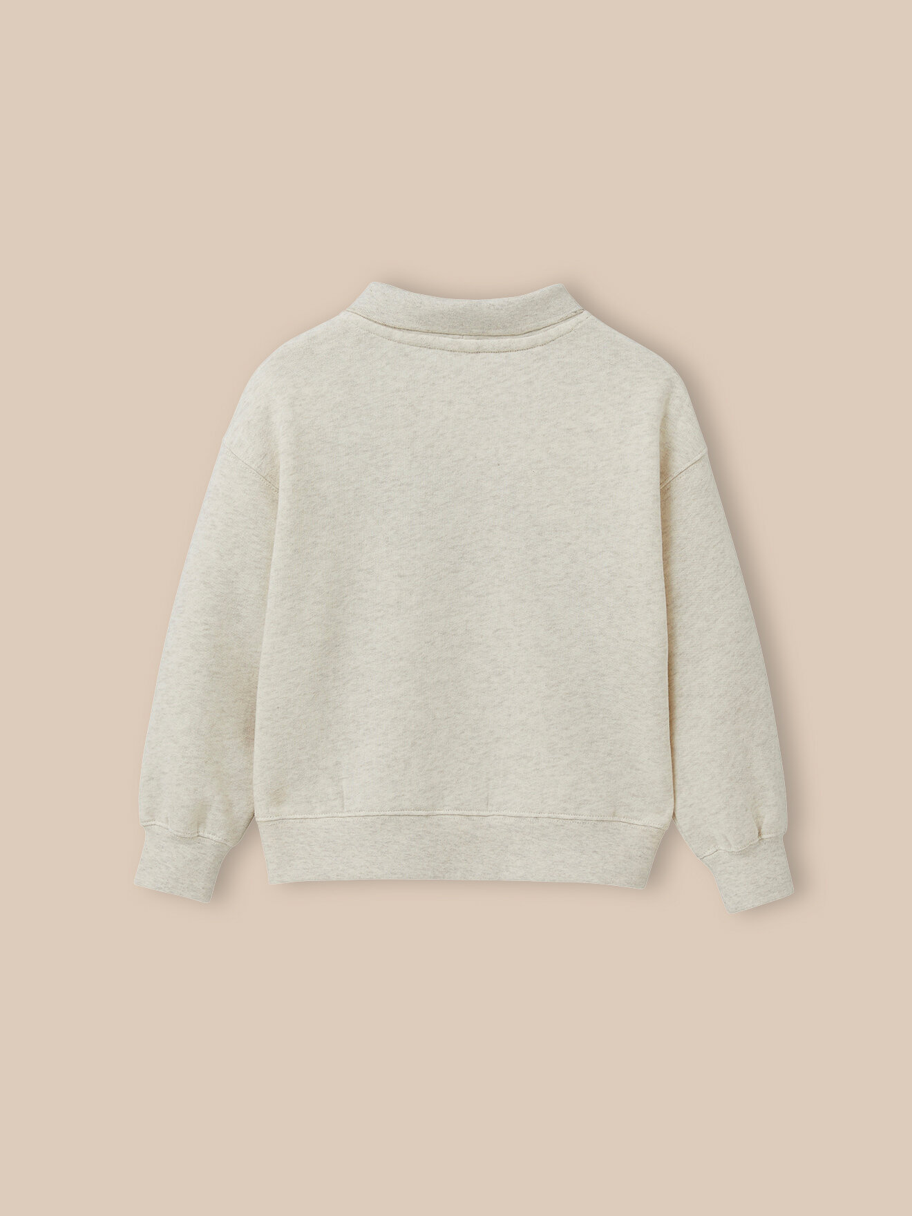 Polo collar sweatshirt in organic cotton CYRILLUS White