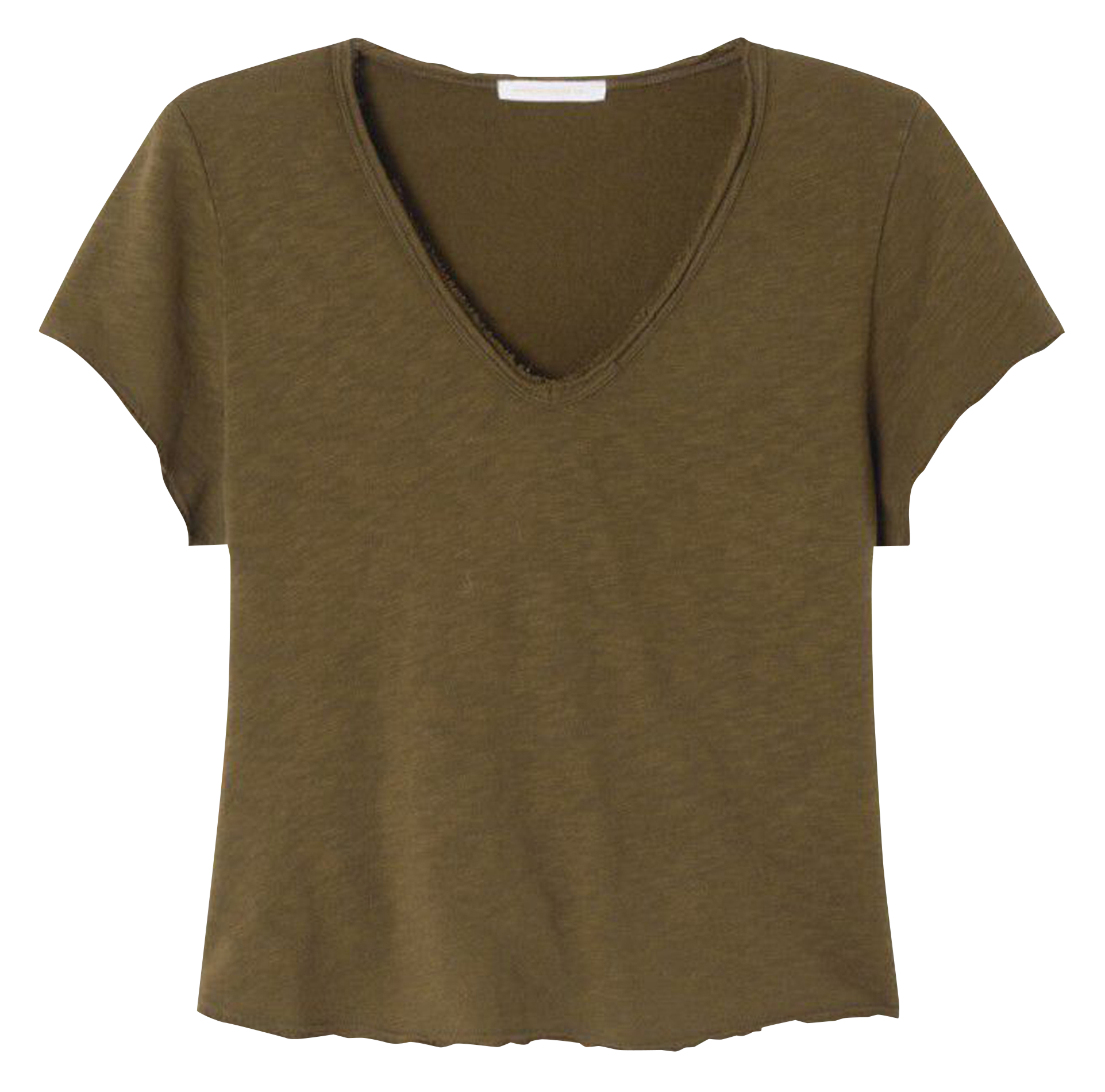 Tee-shirt droit col V en coton SONOMA Bois vintage