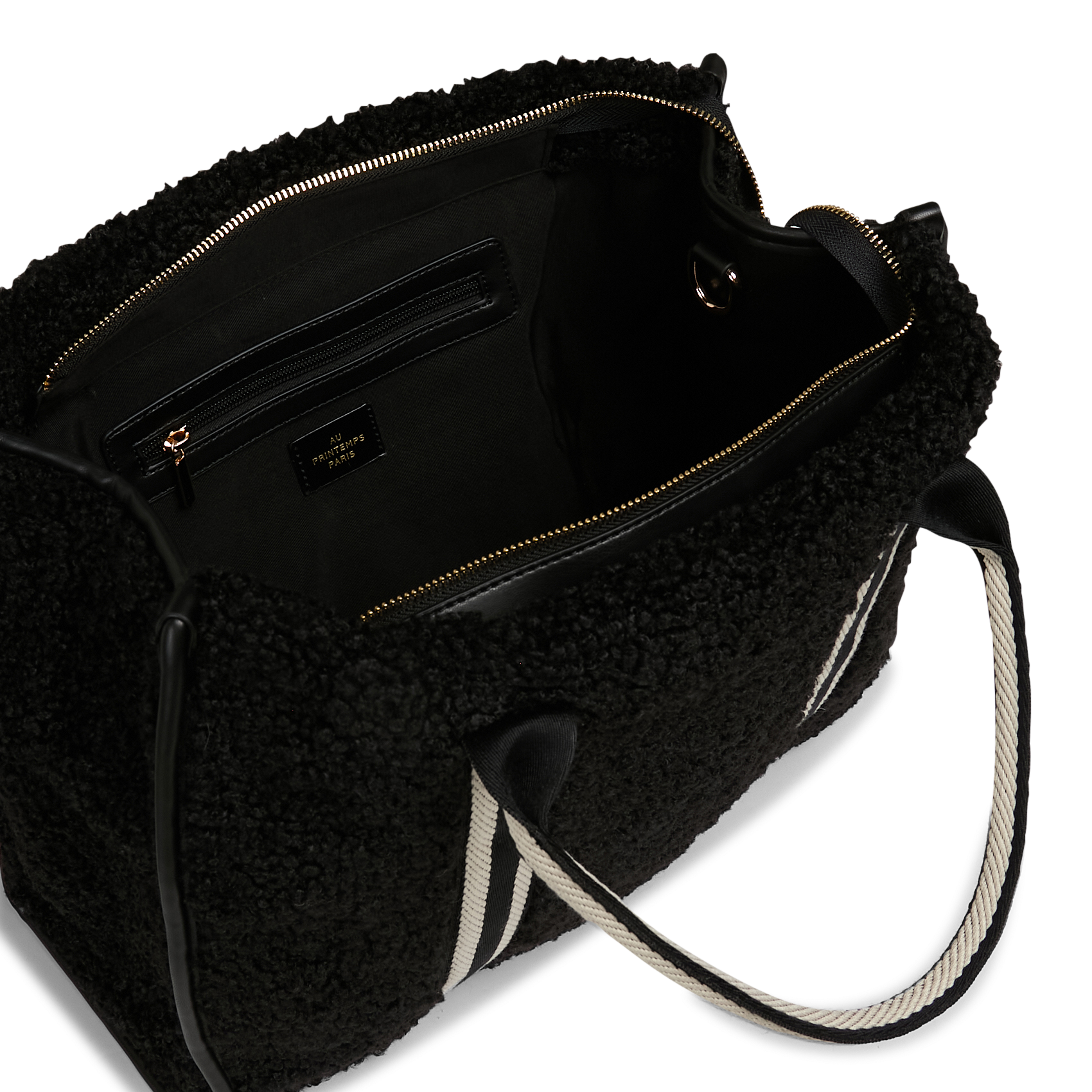 Gevoerde tas AU PRINTEMPS PARIS Zwart