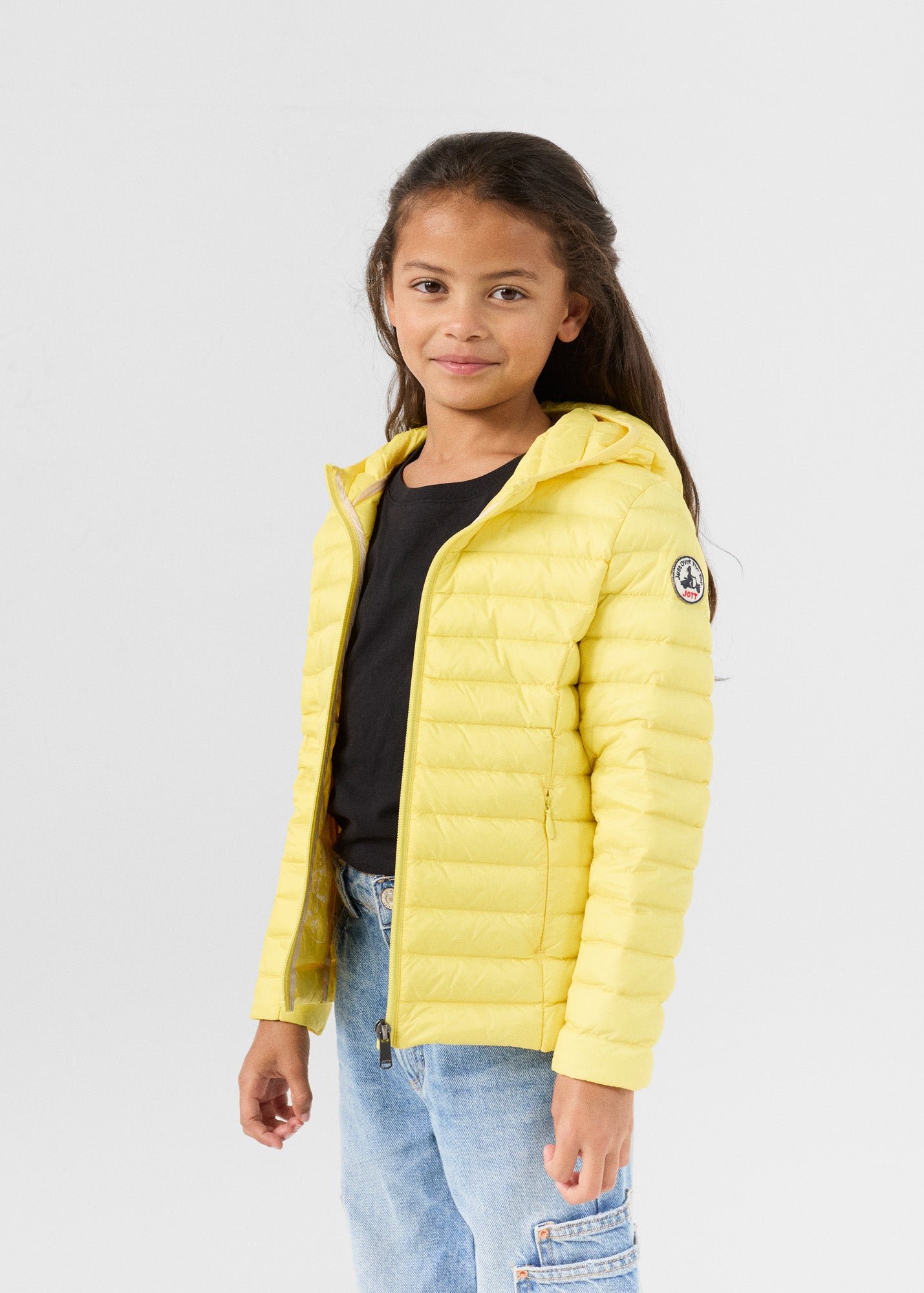 Carla lightweight hooded children's down jacket JOTT Yellow