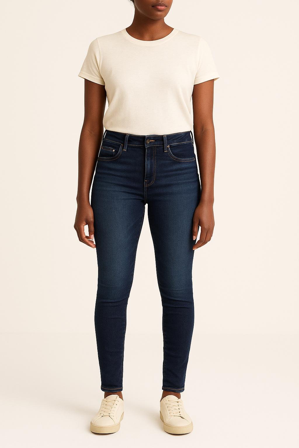 Cropped slim jeans with studs LEVI'S - Seconde main Blue