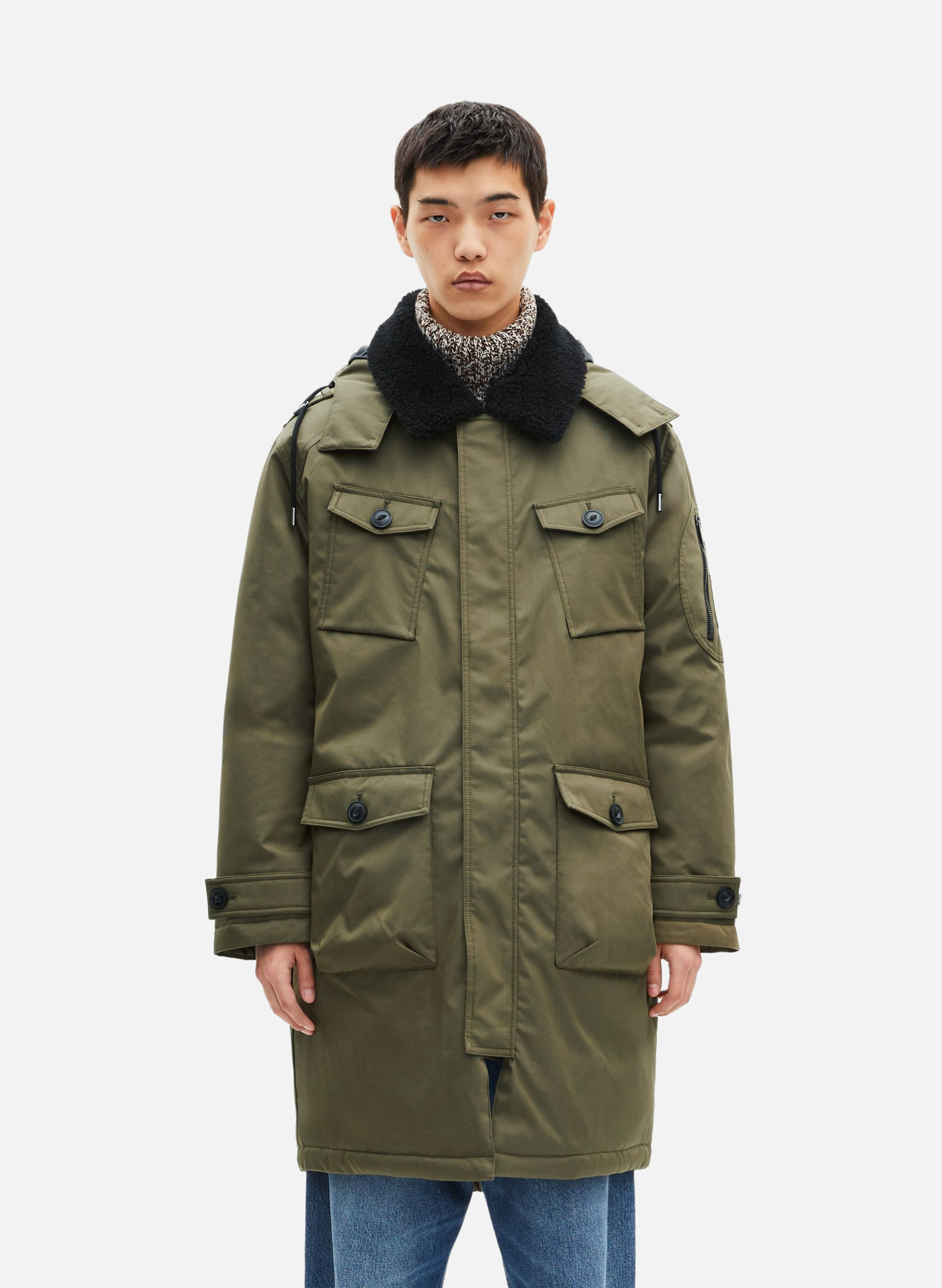 Parka with sherpa collar THE KOOPLES Green