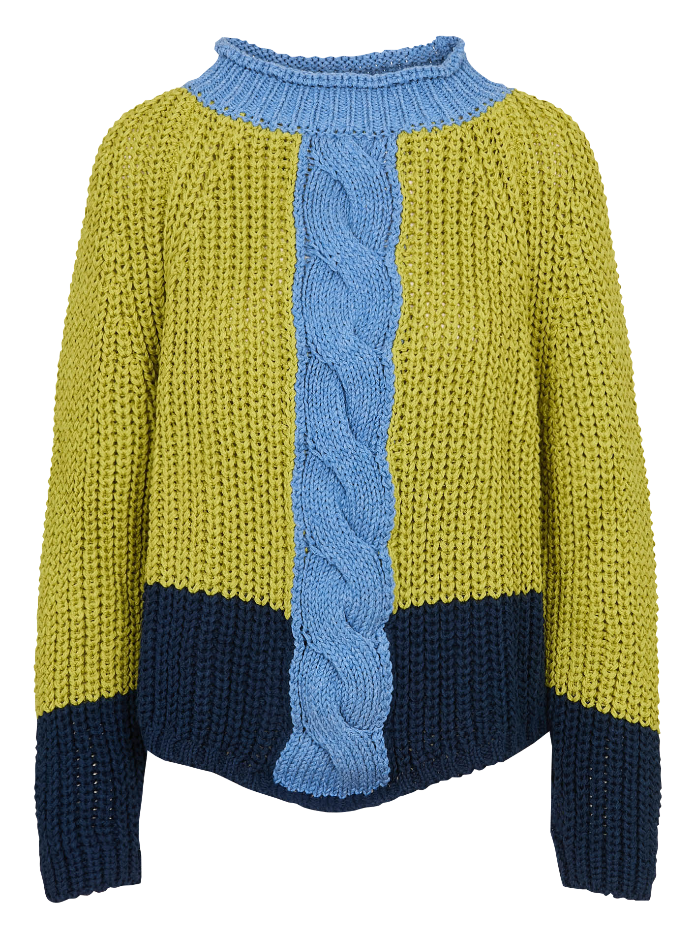 Pull oversize col montant en coton mélangé DR BLOOM Vert