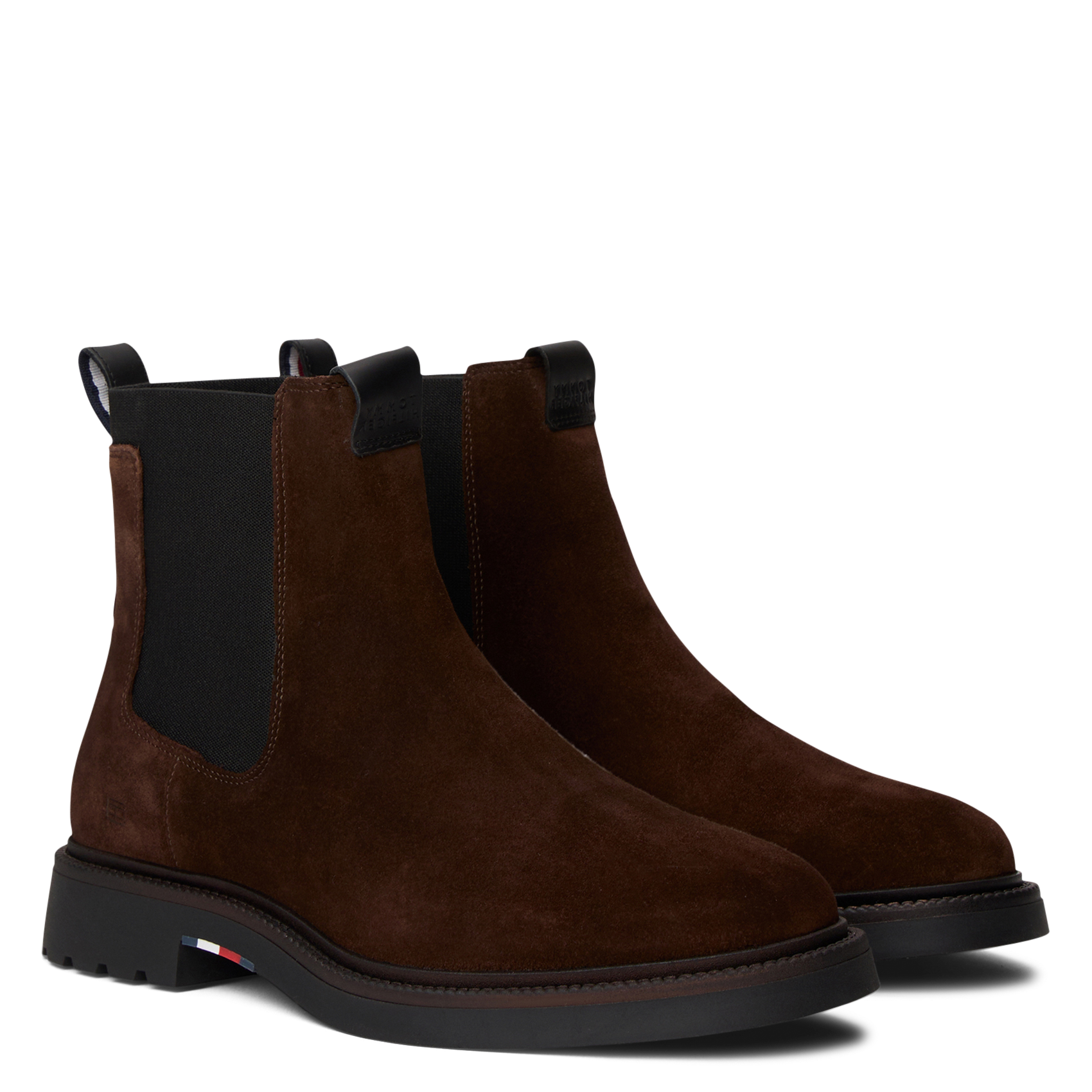 Solid color suede Chelsea ankle boots TOMMY HILFIGER Brown