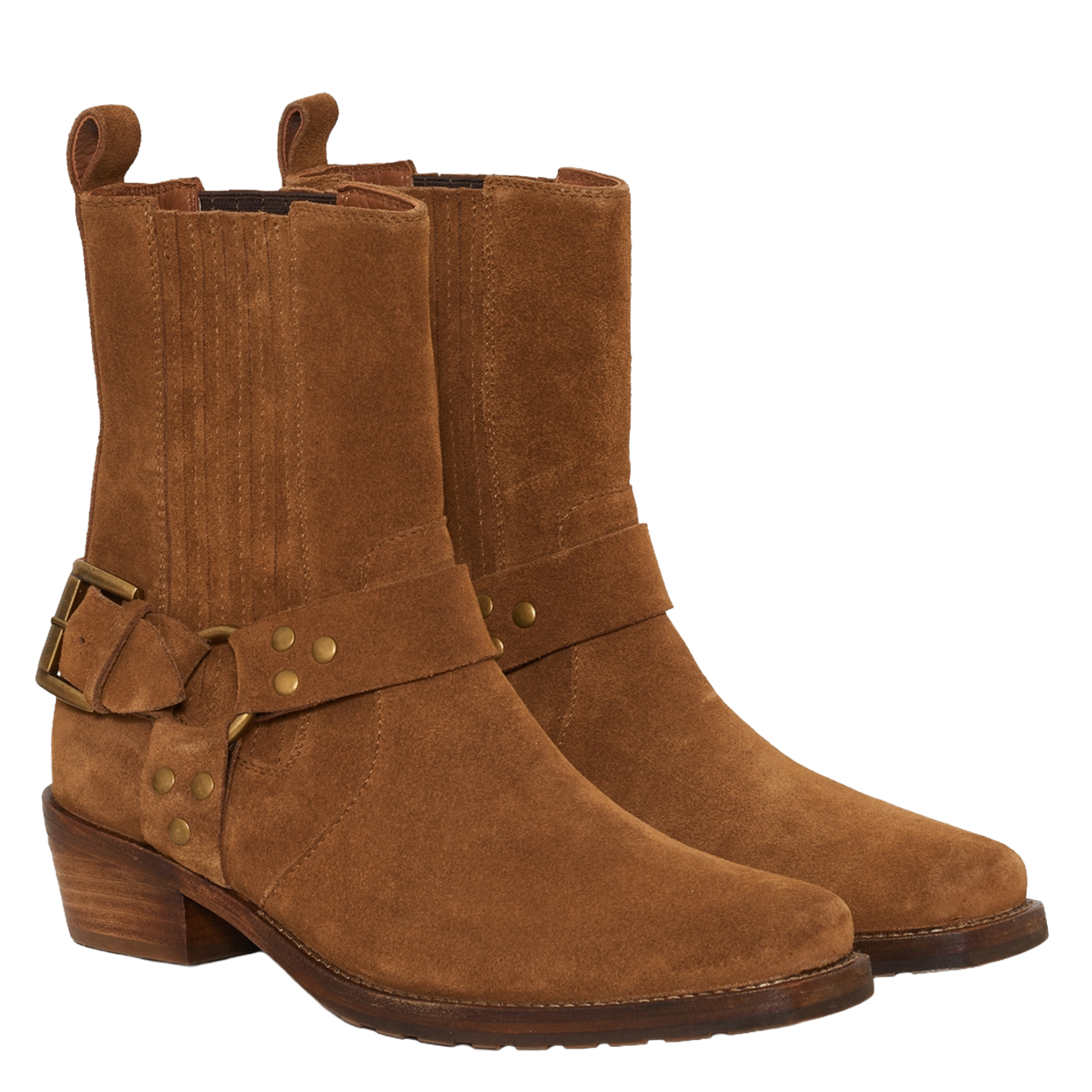 Suede leather slip-on ankle boots PABLO Brown