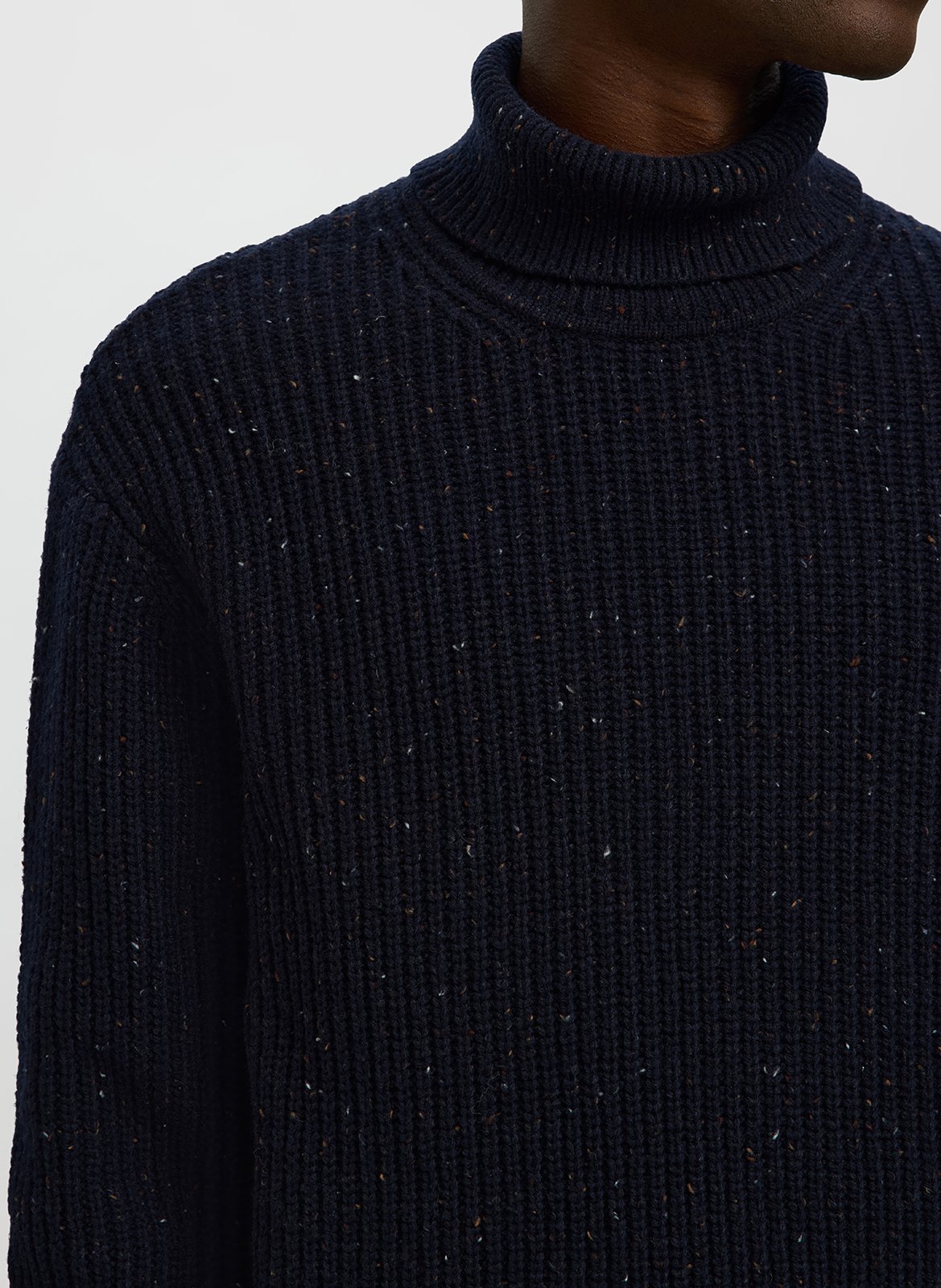 Pull col roulé en laine mélangée SELECTED Bleu