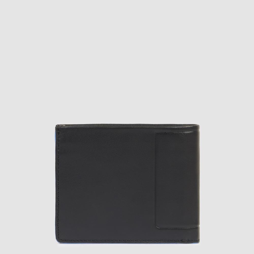 Men's leather wallet with ID card holder, coin pocket, credit card slots, and RFID protection PIQUADRO Black