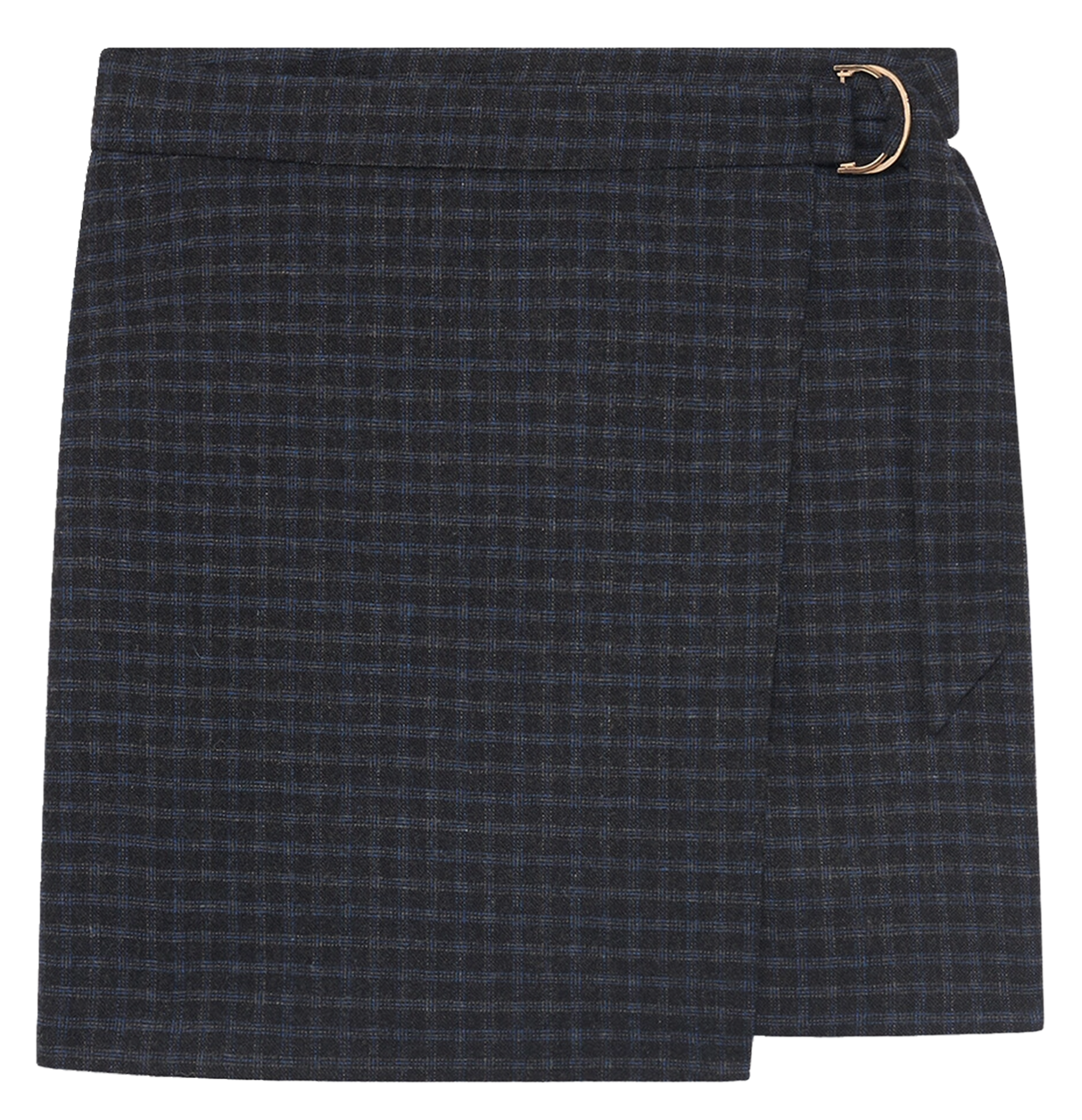 Jupe courte en laine mélangé CAROLL Gris