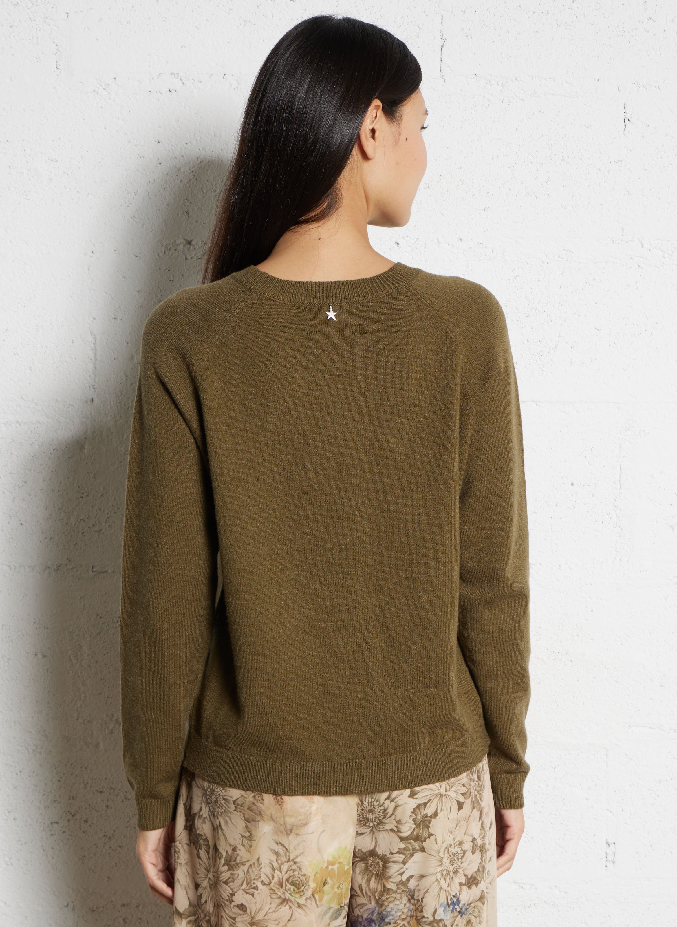 Oversize round-neck knit sweater SUD EXPRESS Green