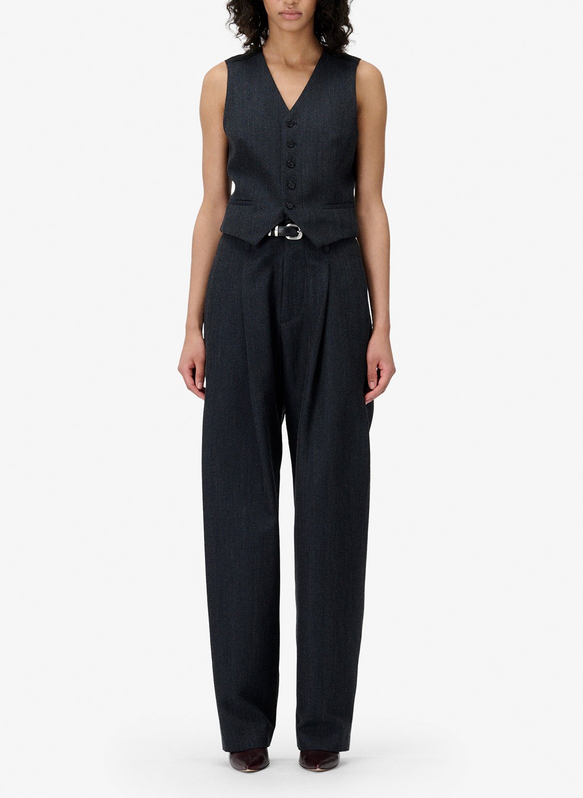 Veston tailleur sans manches en laine mélangée IRO Bleu