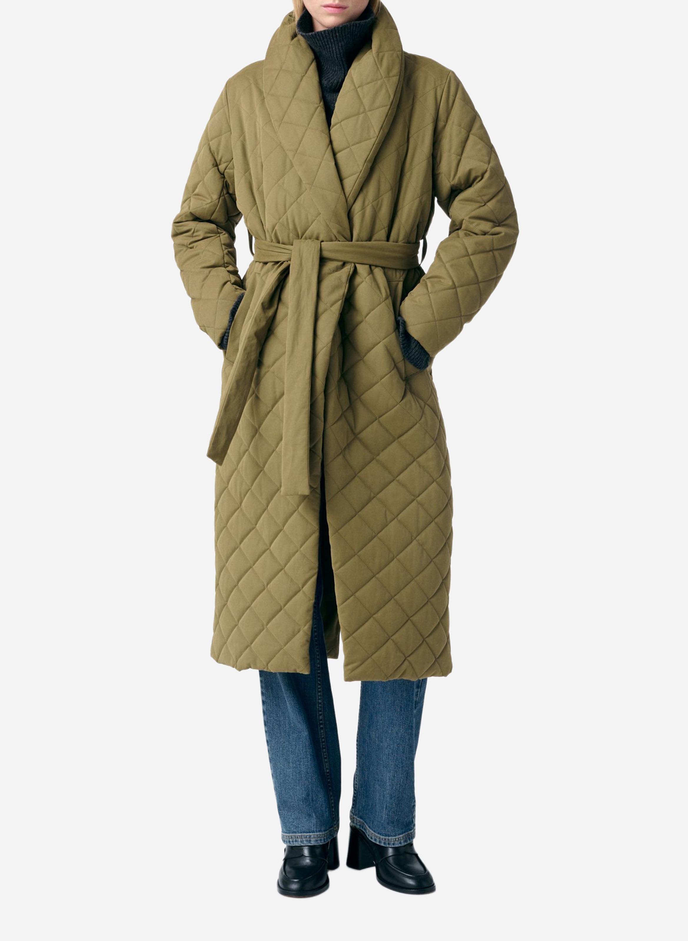 Quilted mid-length coat with belt VANESSA BRUNO Green