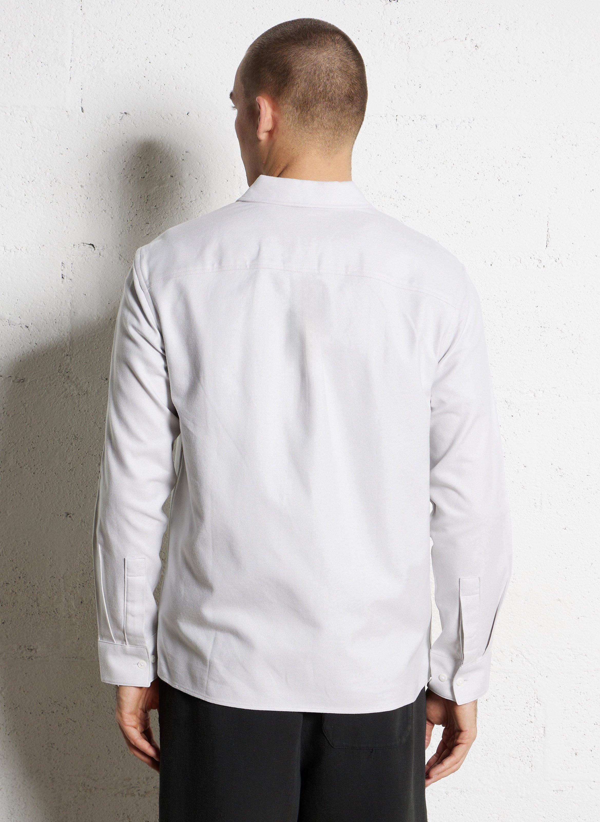 Chemise droite unie en coton CALVIN KLEIN Gris