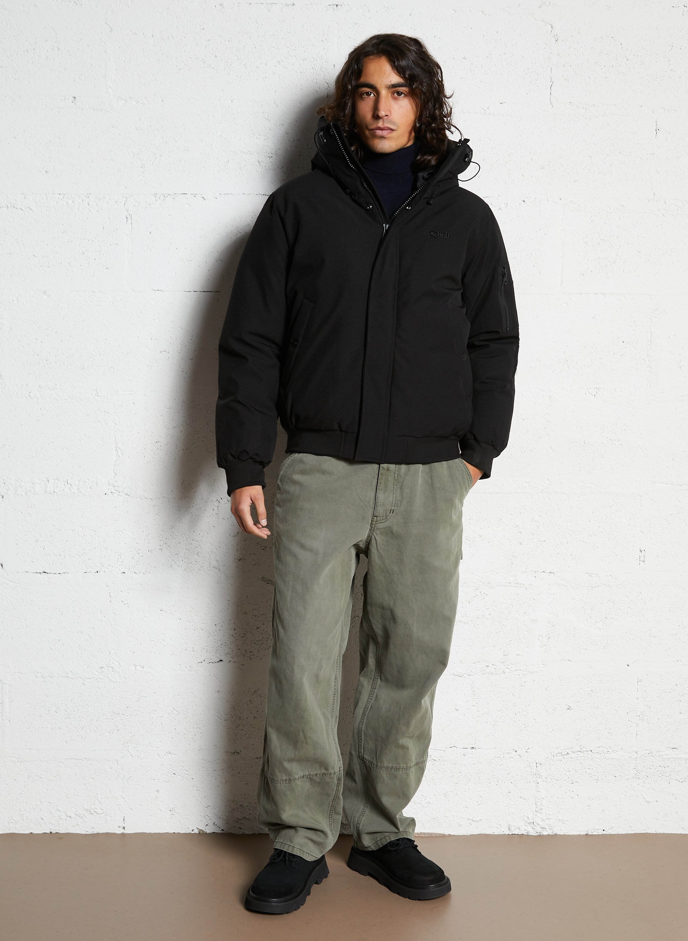 Jack met hoge kraag SCHOTT Zwart