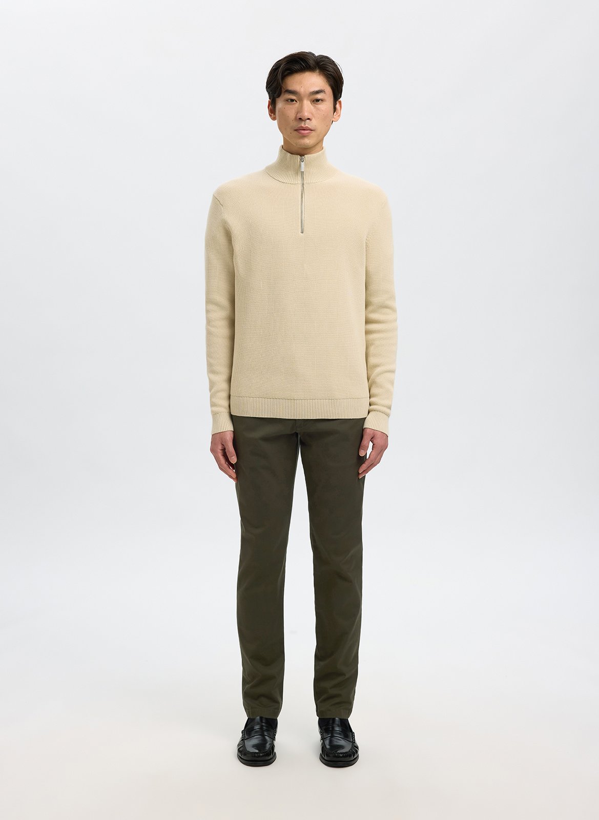 Chino slim en coton  SELECTED Vert