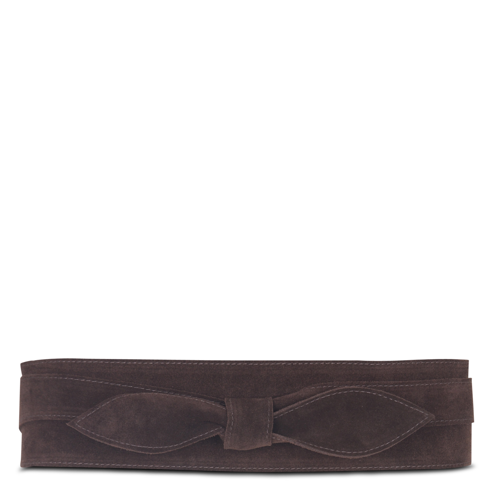 Wide suede belt MAISON 123 Brown
