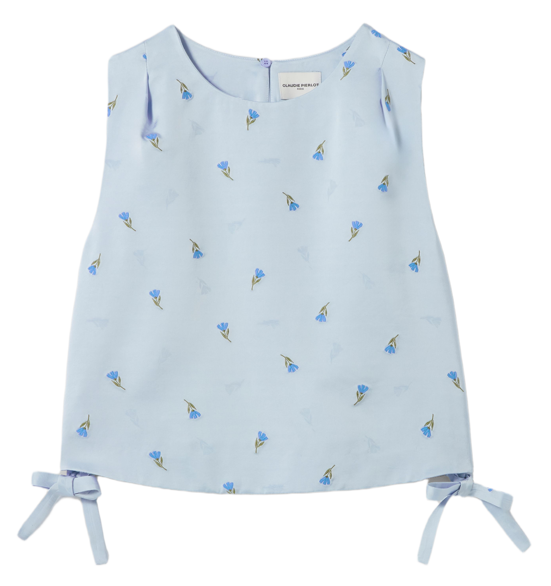 Top court imprimé col rond  CLAUDIE PIERLOT Bleu