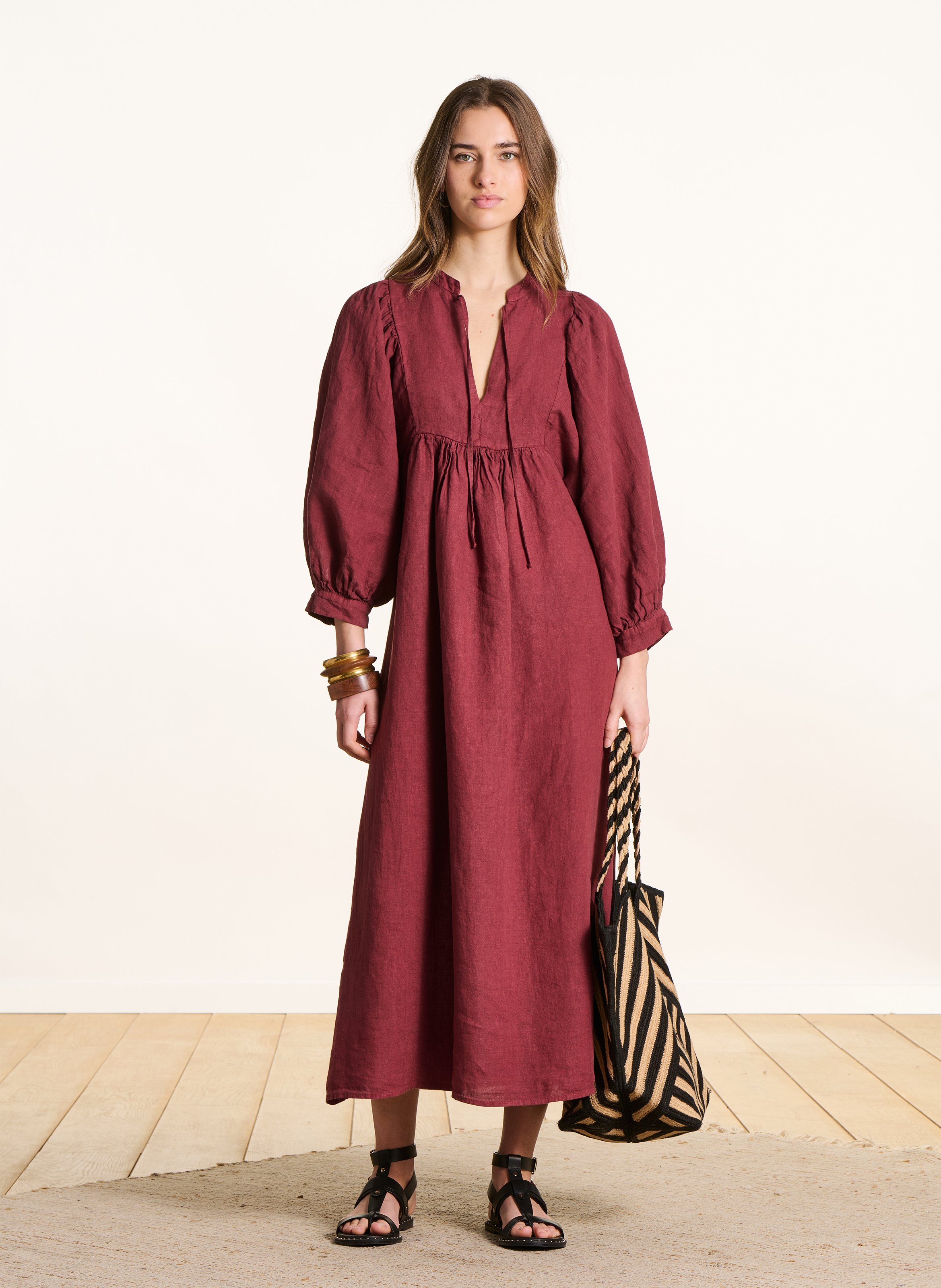 Flowy Linen Maxi Dress LA FEE MARABOUTEE