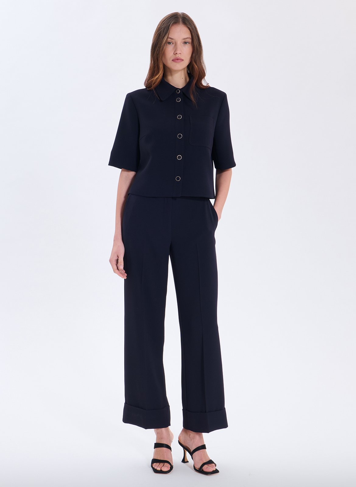 Loose short shirt Blue