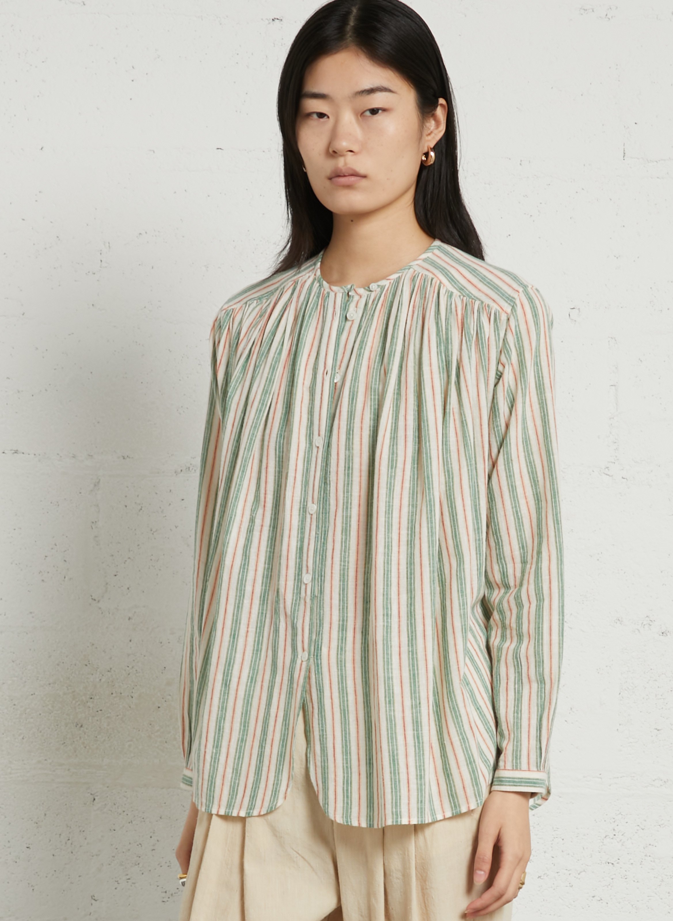 Oversize cotton-blend shirt LAURENCE BRAS Green