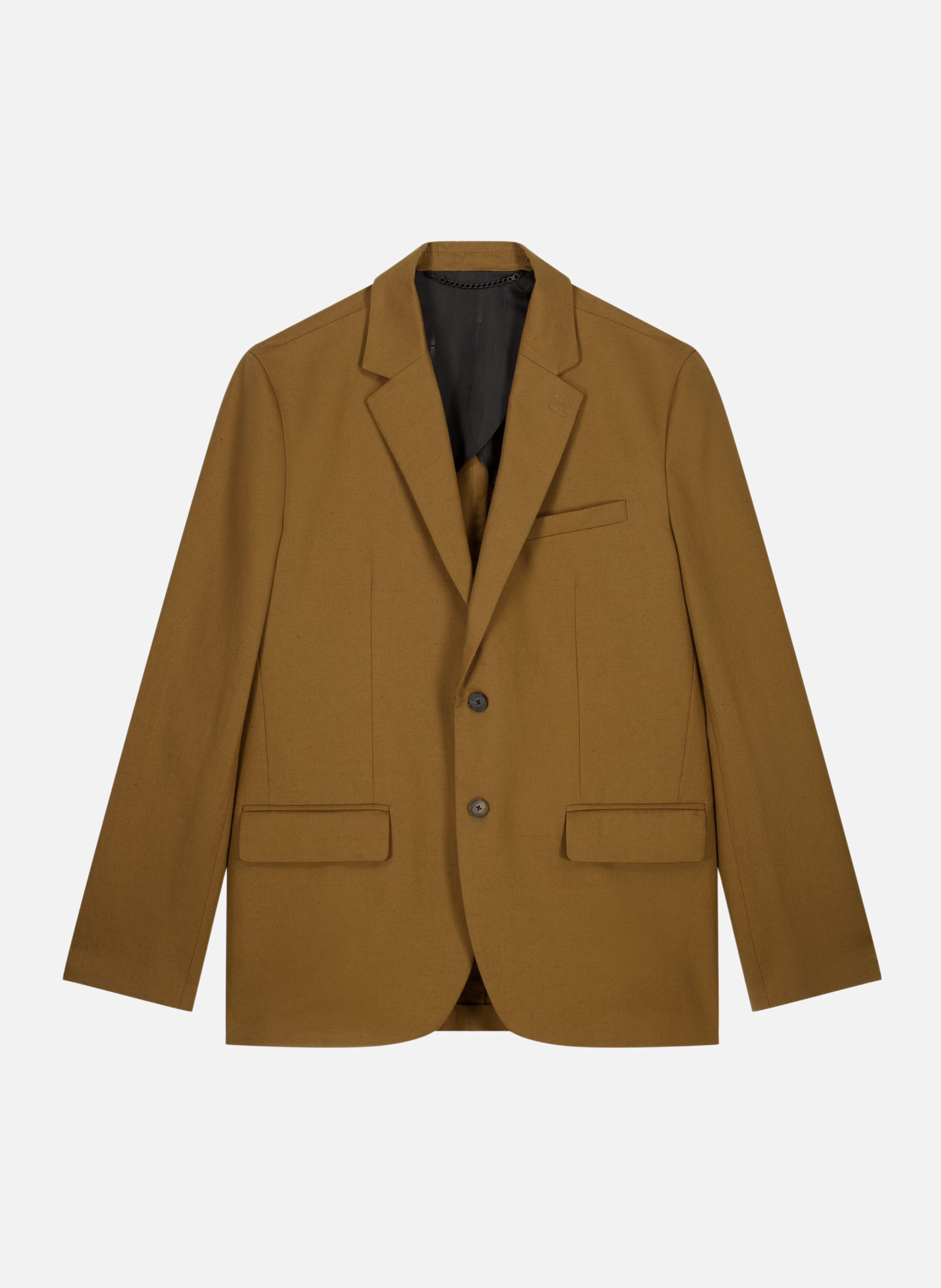 Cotton linen suit jacket THE KOOPLES Brown