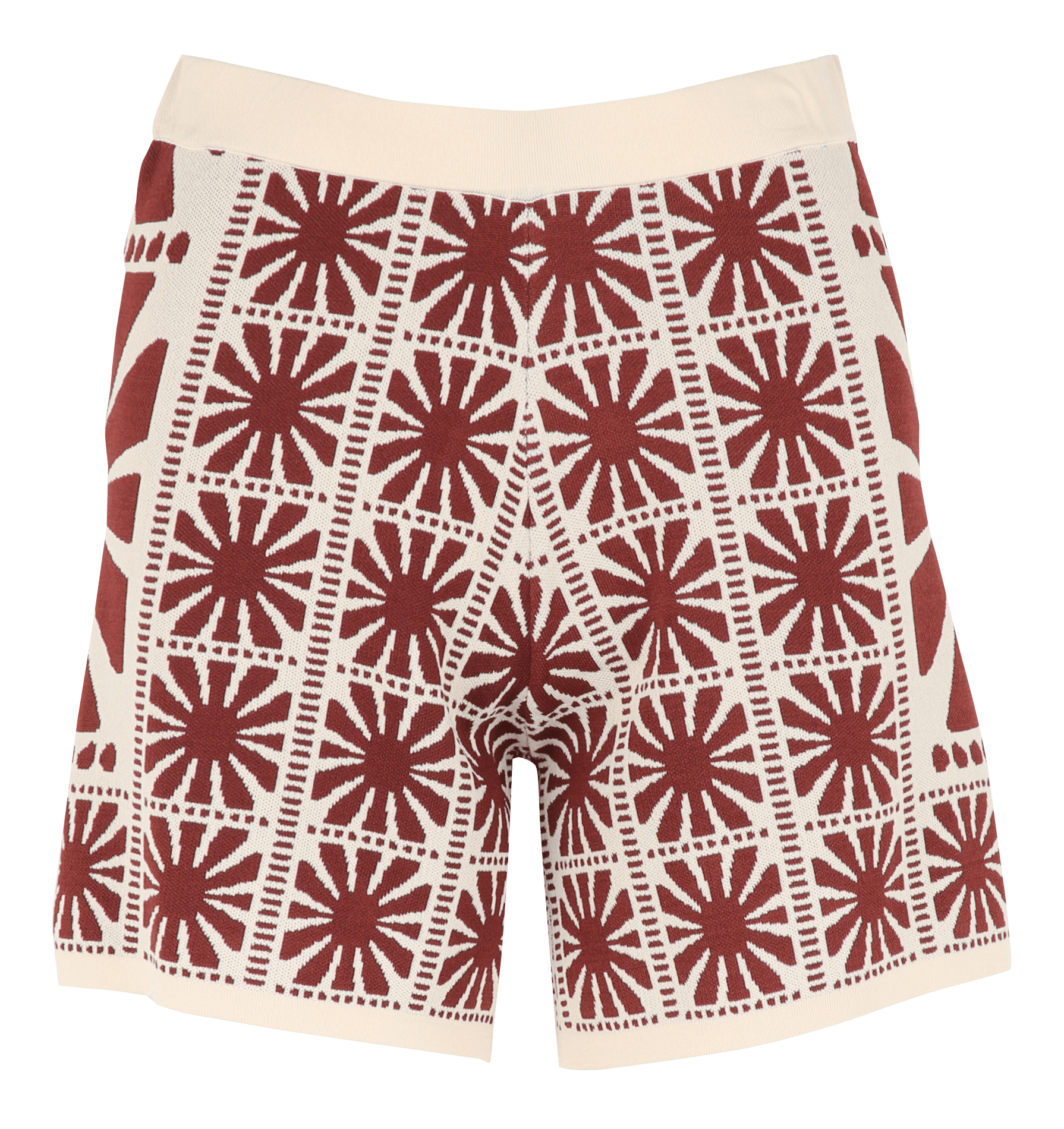 Short droit en maille imprimé SUNCOO Marron