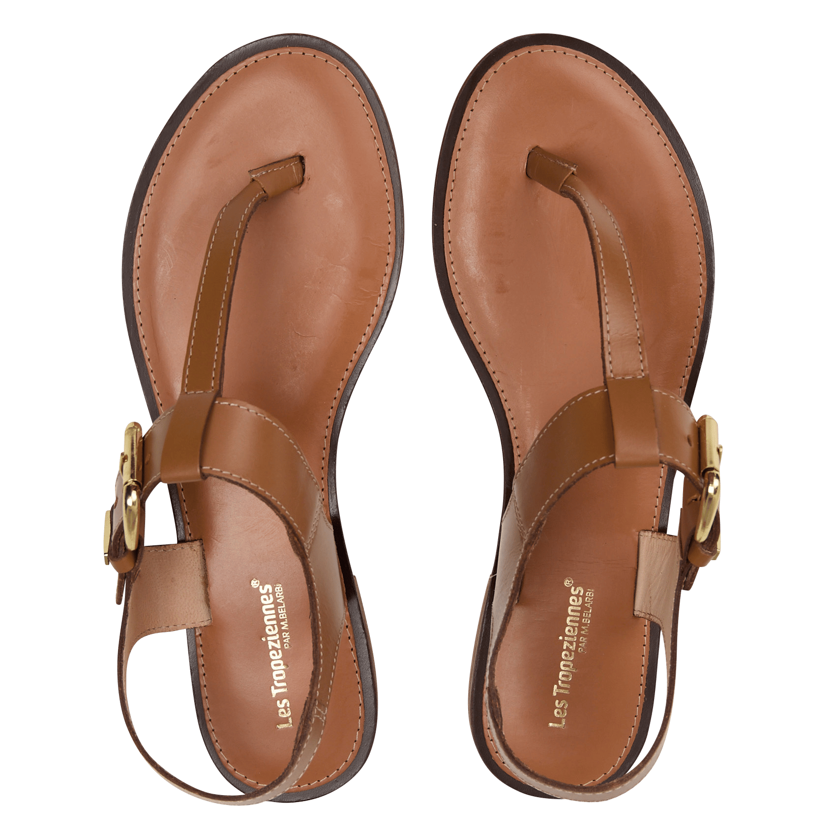 Avarca Berlin - Flache Ledersandalen mit Samt LES TROPEZIENNES PAR M.BELARBI Gelb