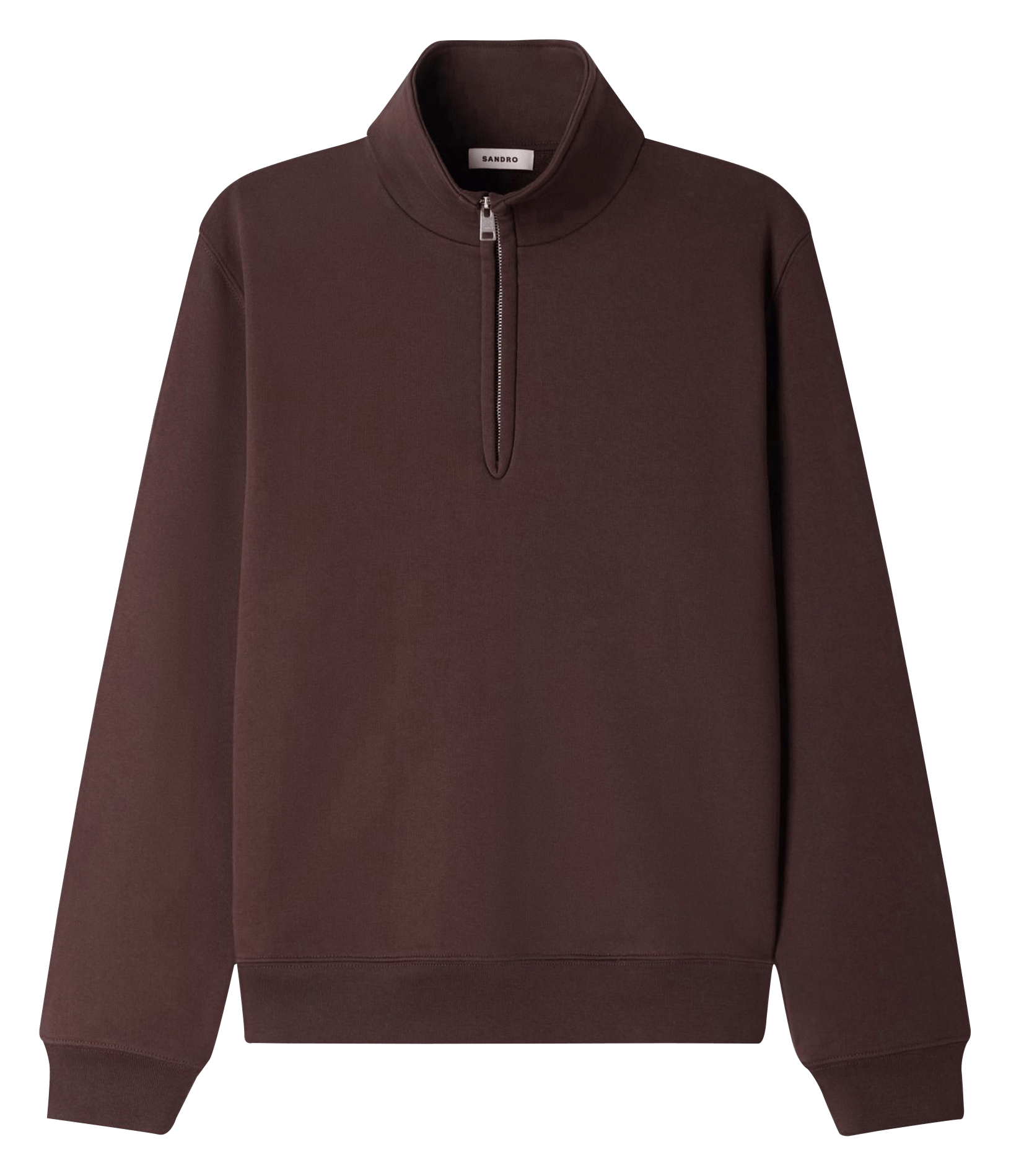 Gerader Sweatshirt mit Stehkragen aus Baumwolle SANDRO Braun
