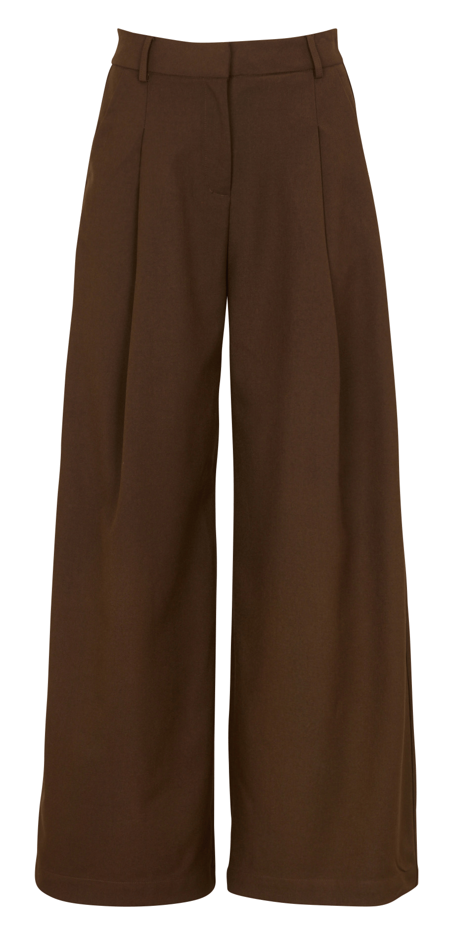 Pantalon large taille haute SUNCOO Marron