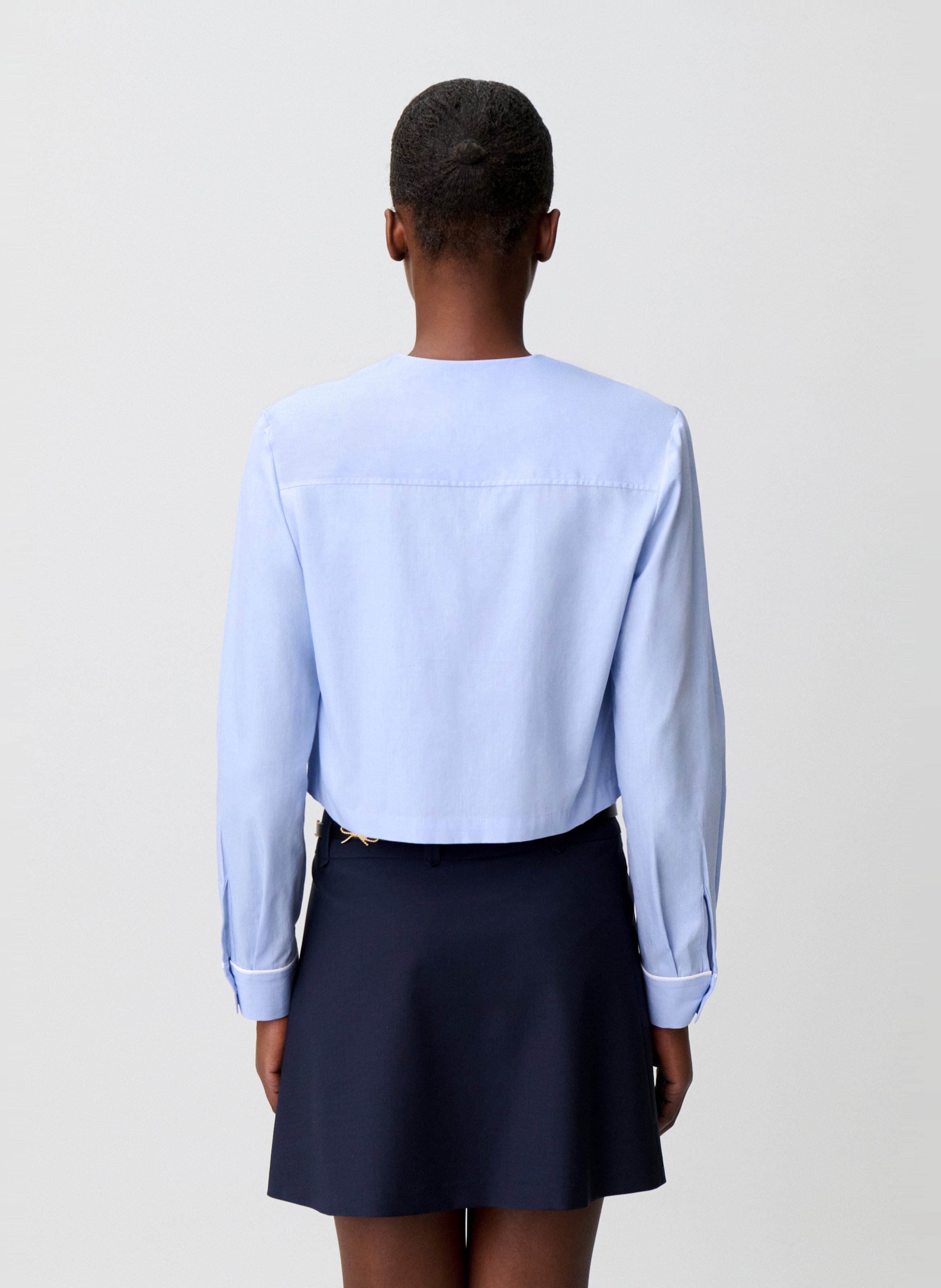 Katoenen blouse met V-hals CLAUDIE PIERLOT Blauw