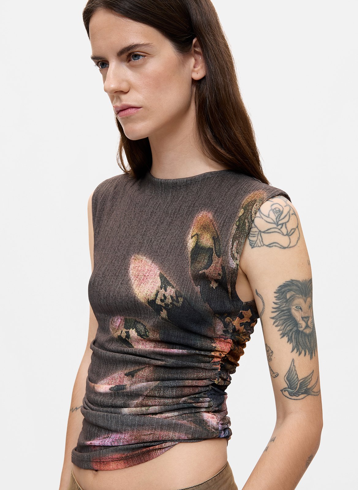Top moulant imprimé DESIGUAL Noir