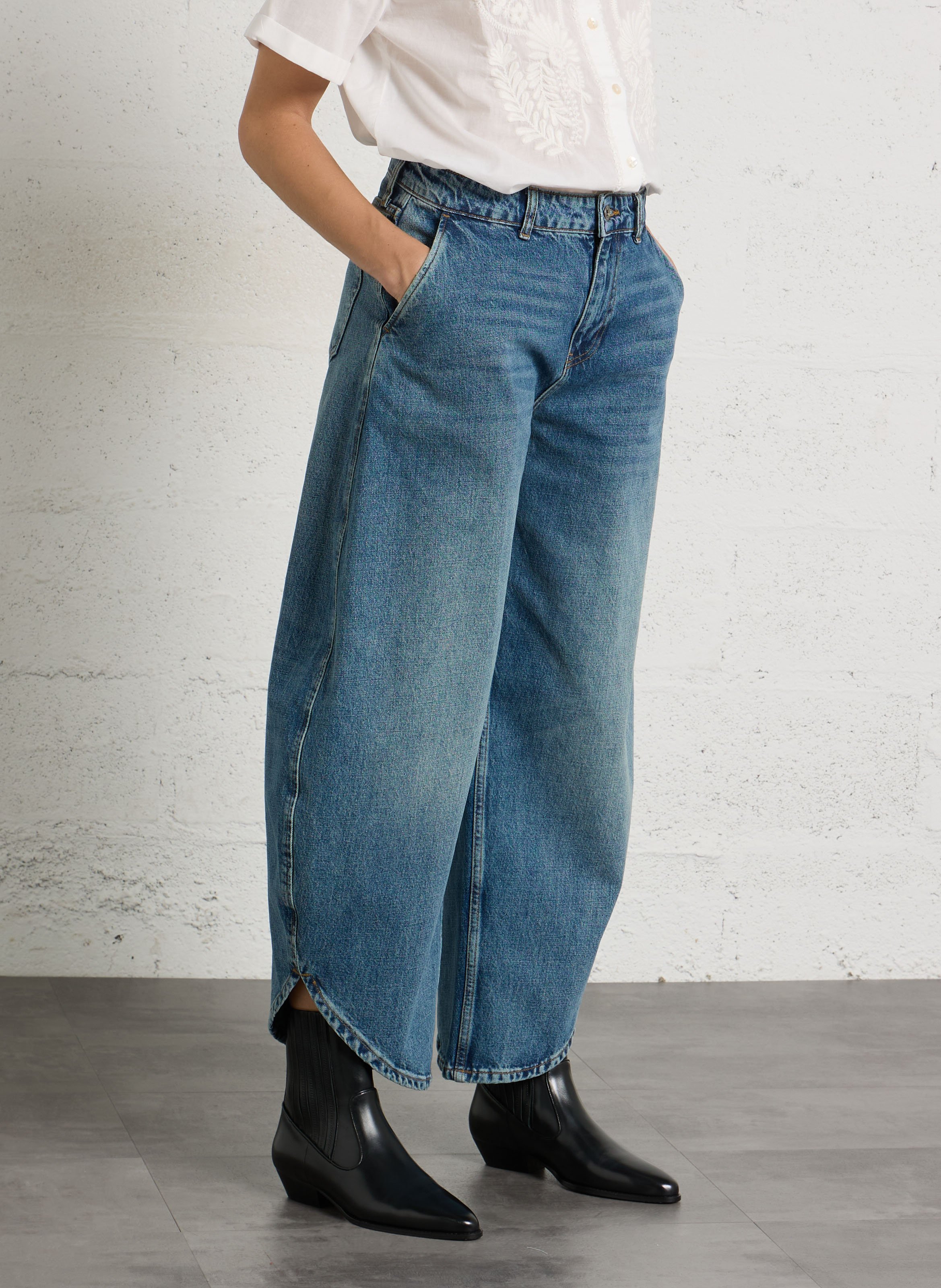 Weite Jeans mit Waschungseffekt LIU JO Blau