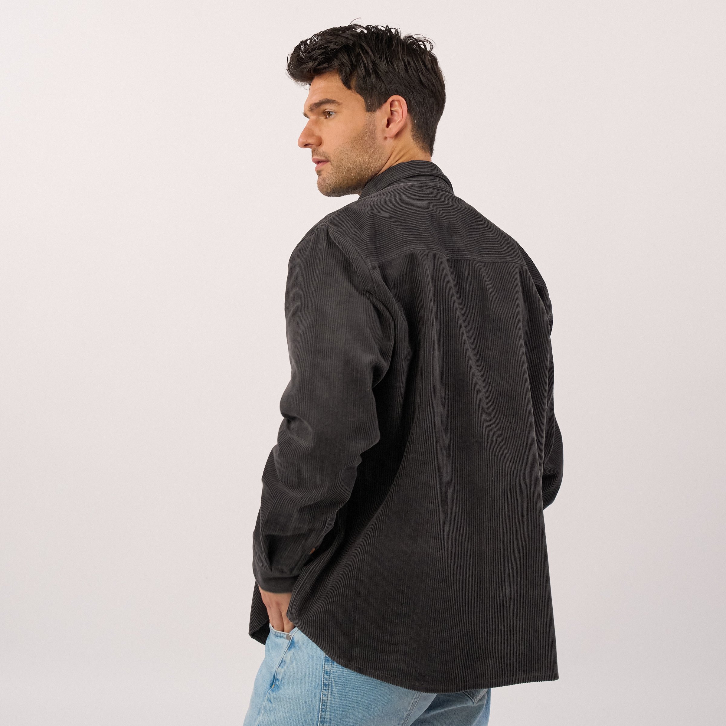 Oversized velvet overshirt BILLYBELT Grey