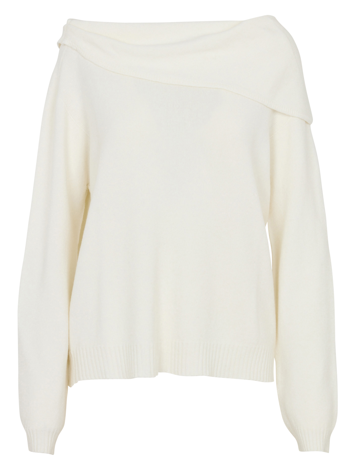 Oversized trui met gedrapeerde halslijn. LA FEE MARABOUTEE Wit