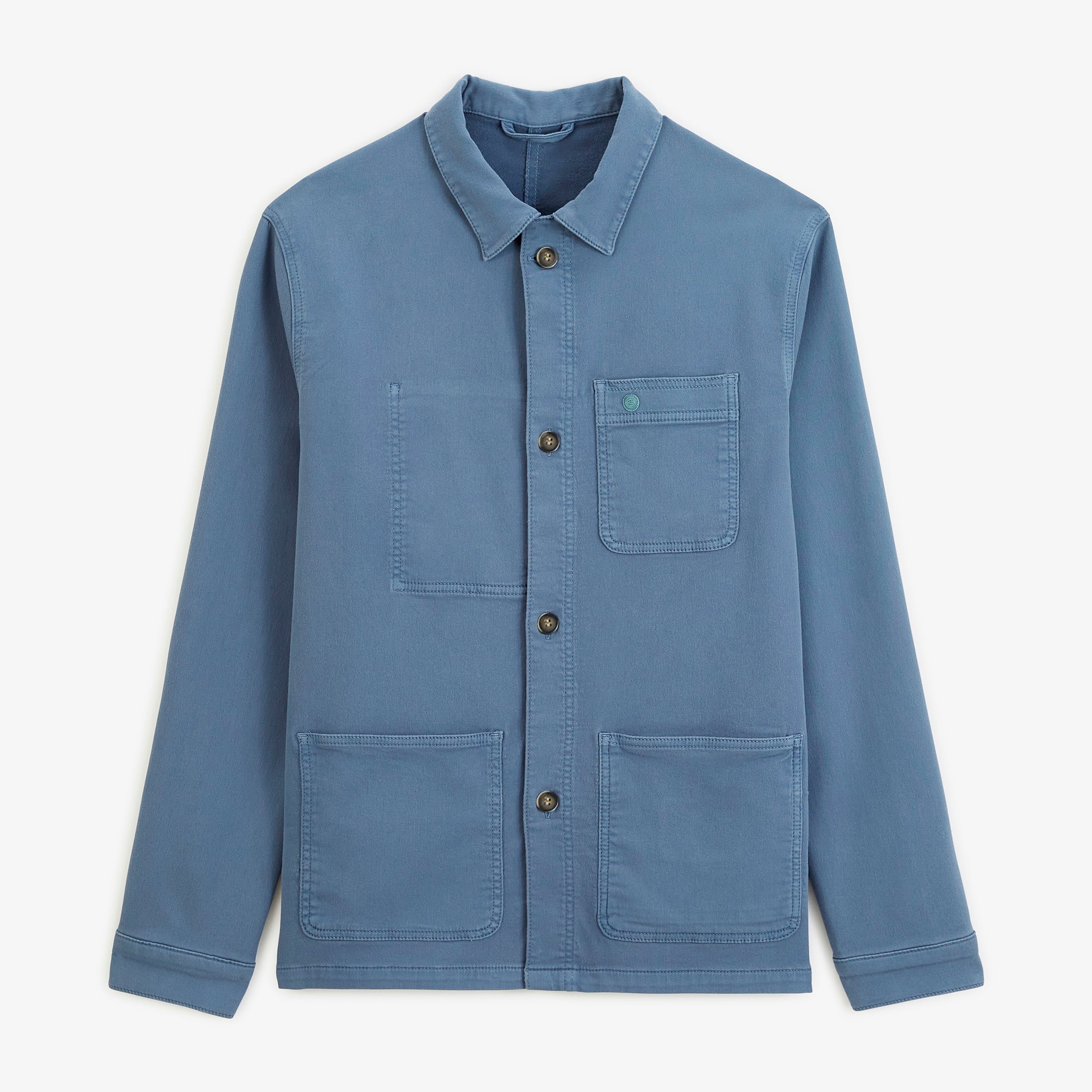 Worker Chevron Cotton Wendel Jacket in Lupine Blue SERGE BLANCO Blue