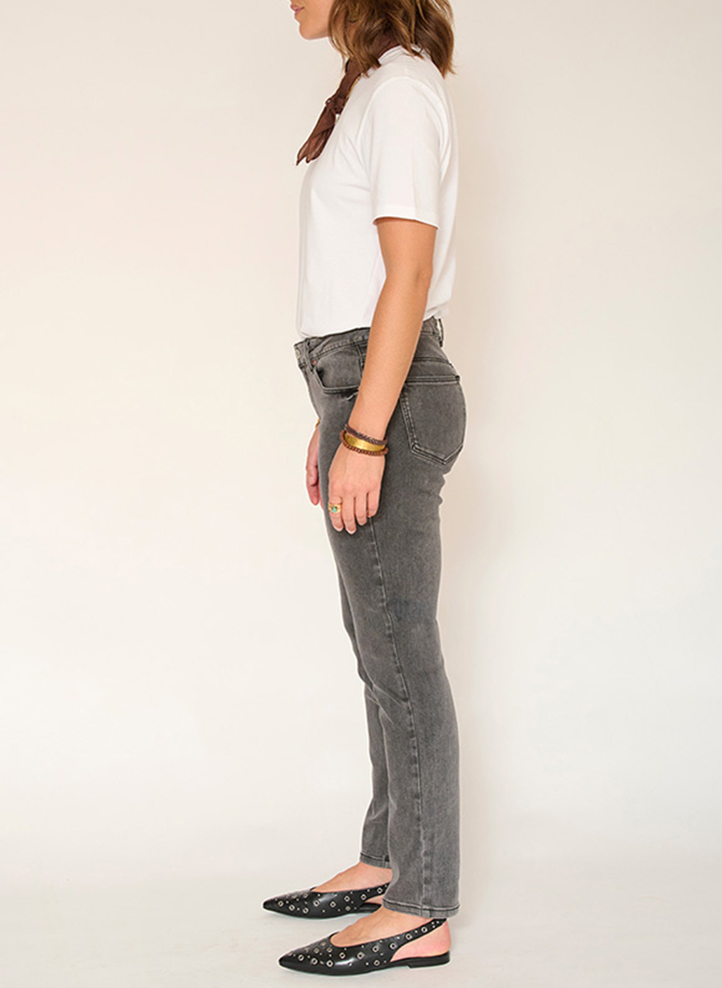 Skinny Jeans in Stone-Washed-Optik MKT Grau