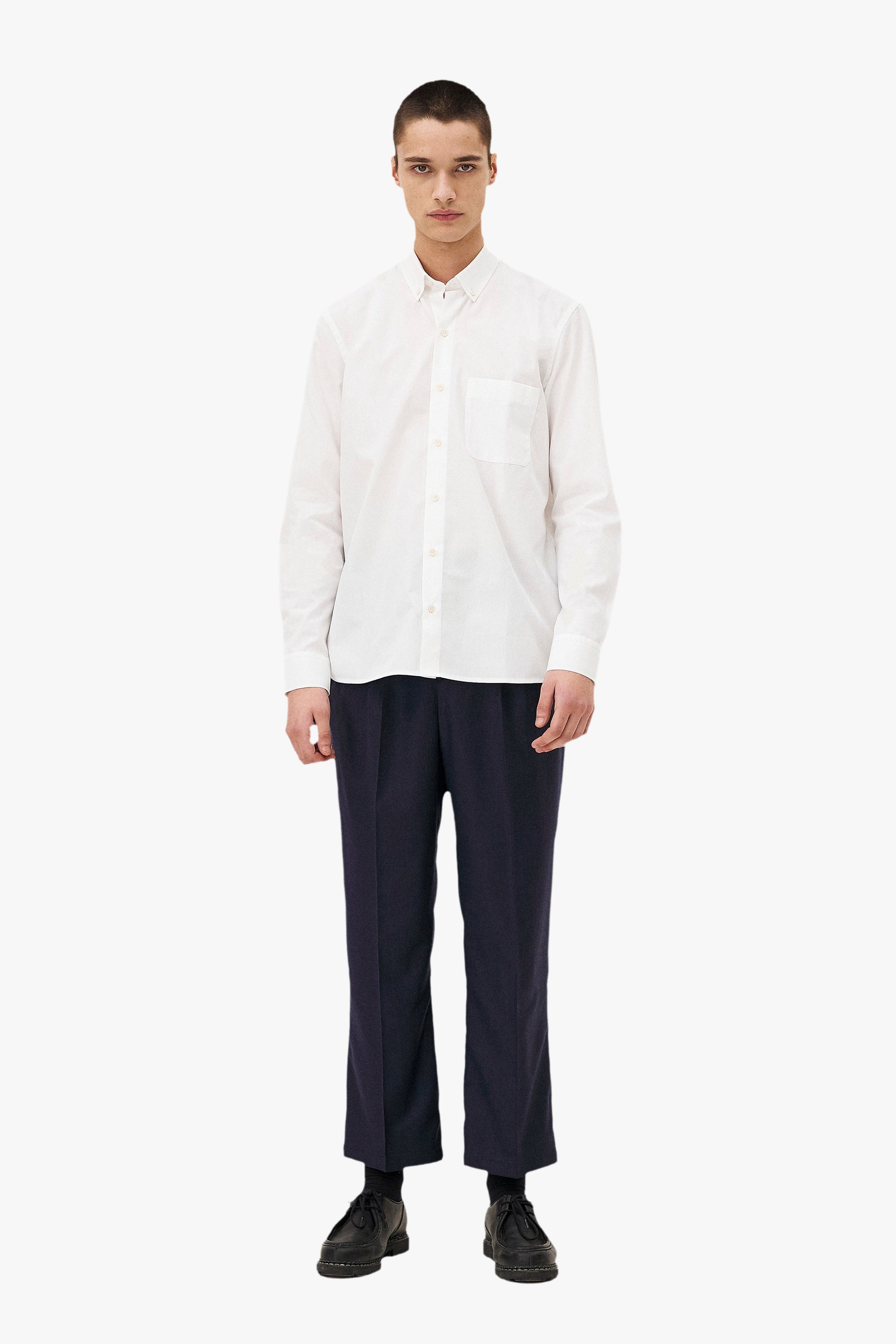 Striped Curtis Shirt | White Noyoco Men