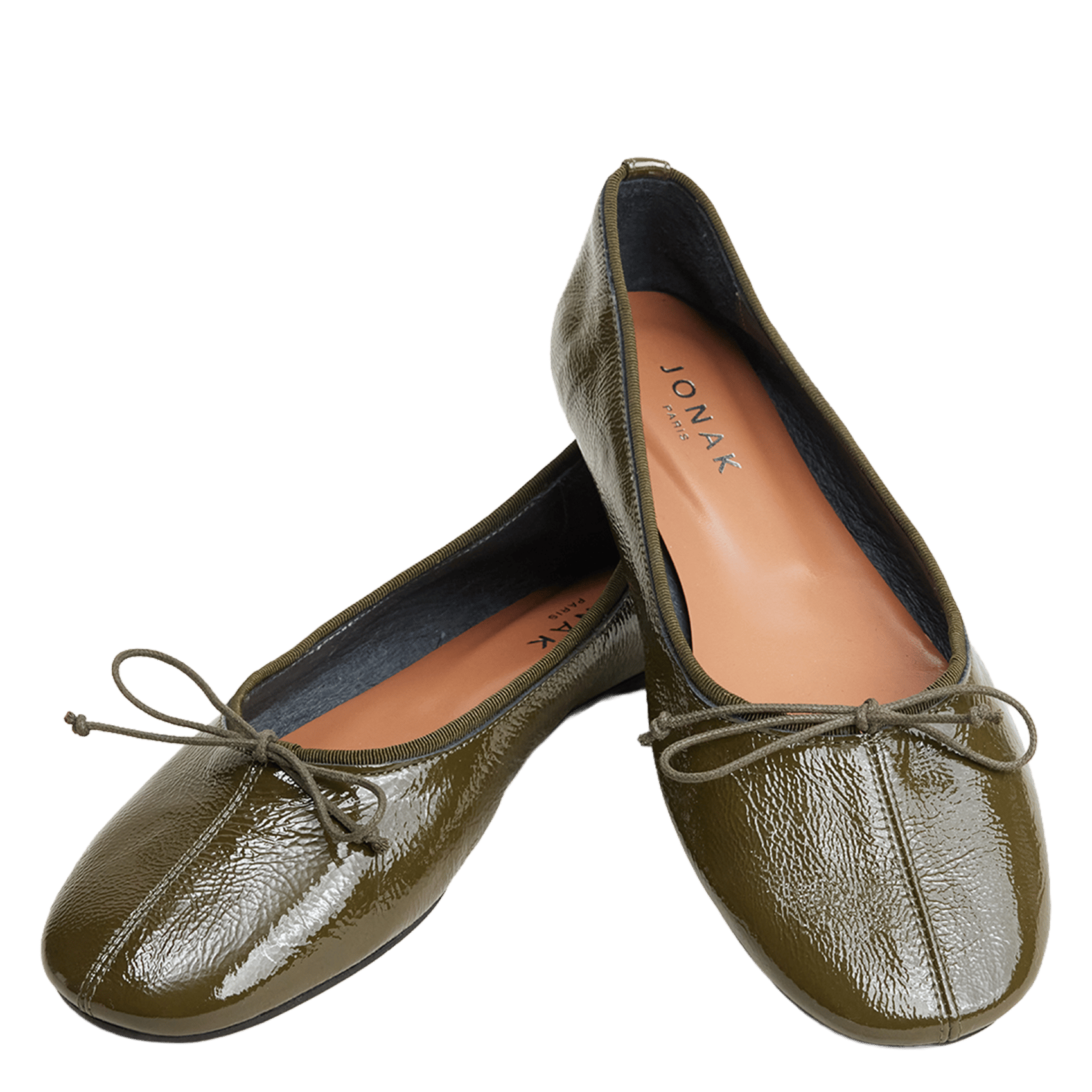 Leather ballet pumps JONAK Khaki
