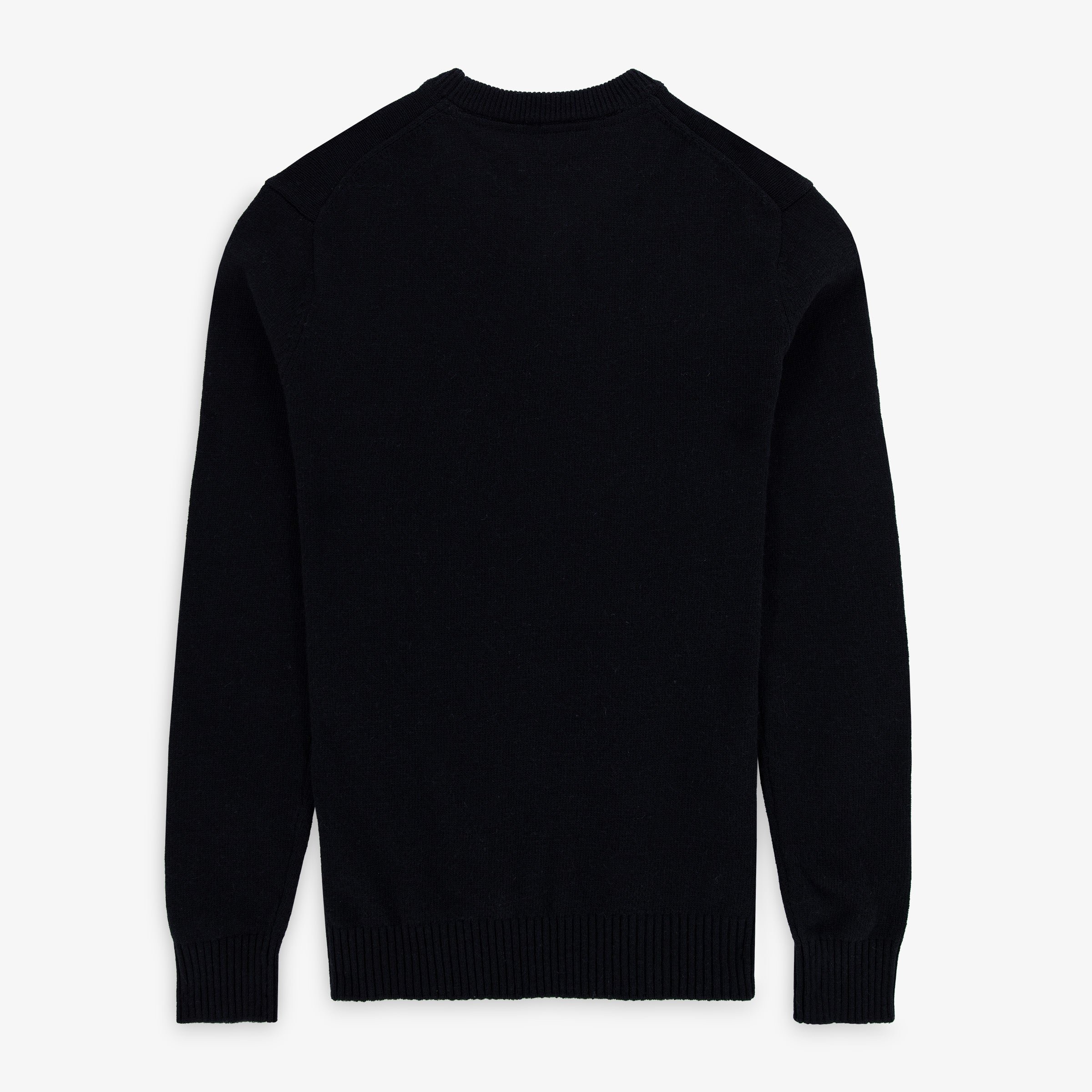 Crew-neck sweater in wool jersey knit SERGE BLANCO Black