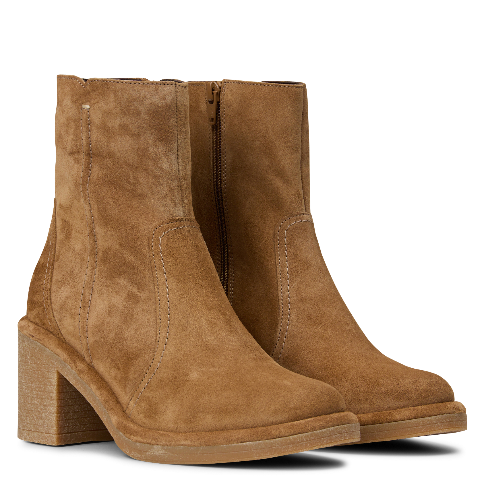 Enkellaarzen van suèdeleer MELLOW YELLOW Beige