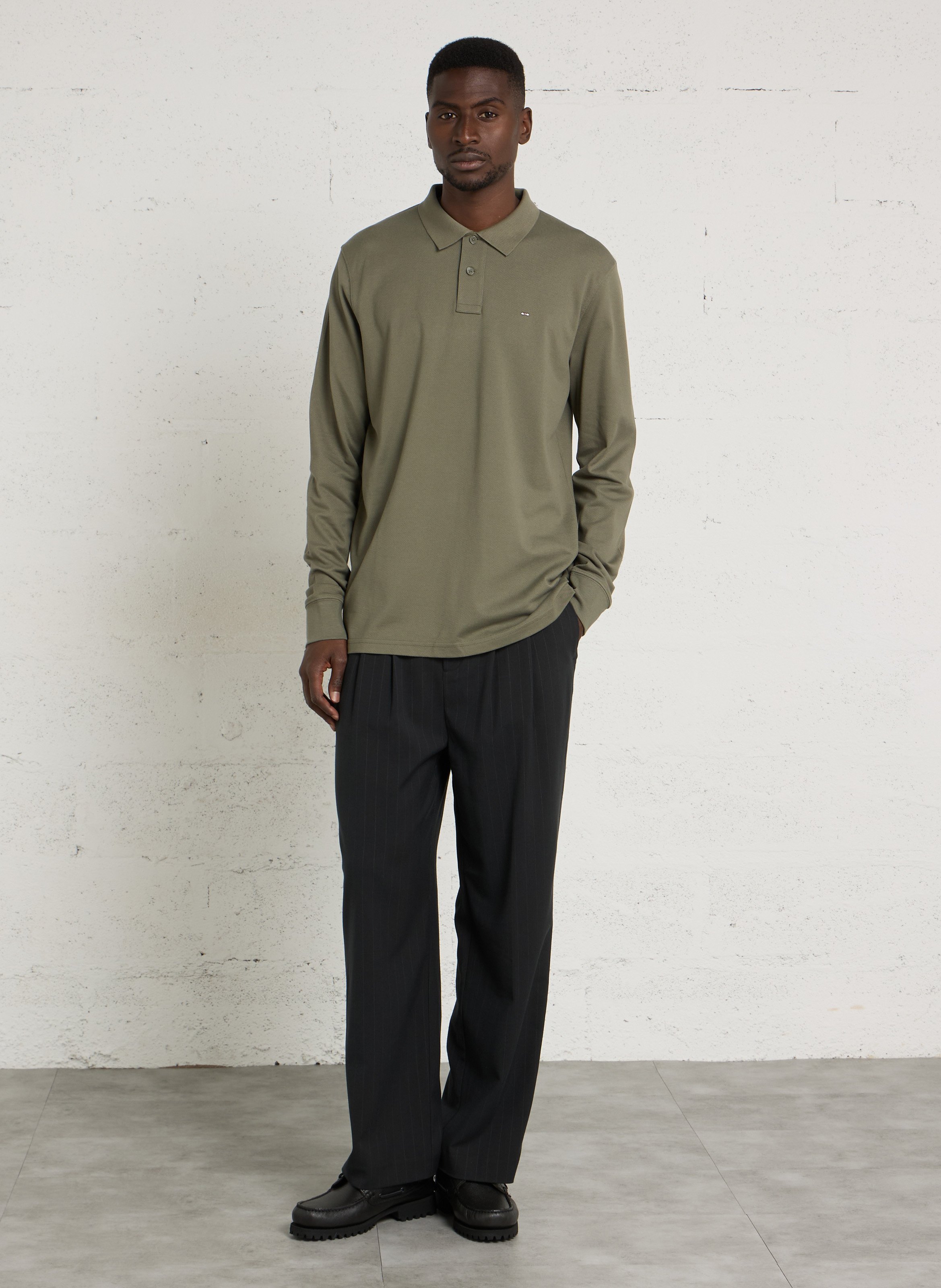 Langarm-Poloshirt aus Baumwolle EDEN PARK Grun