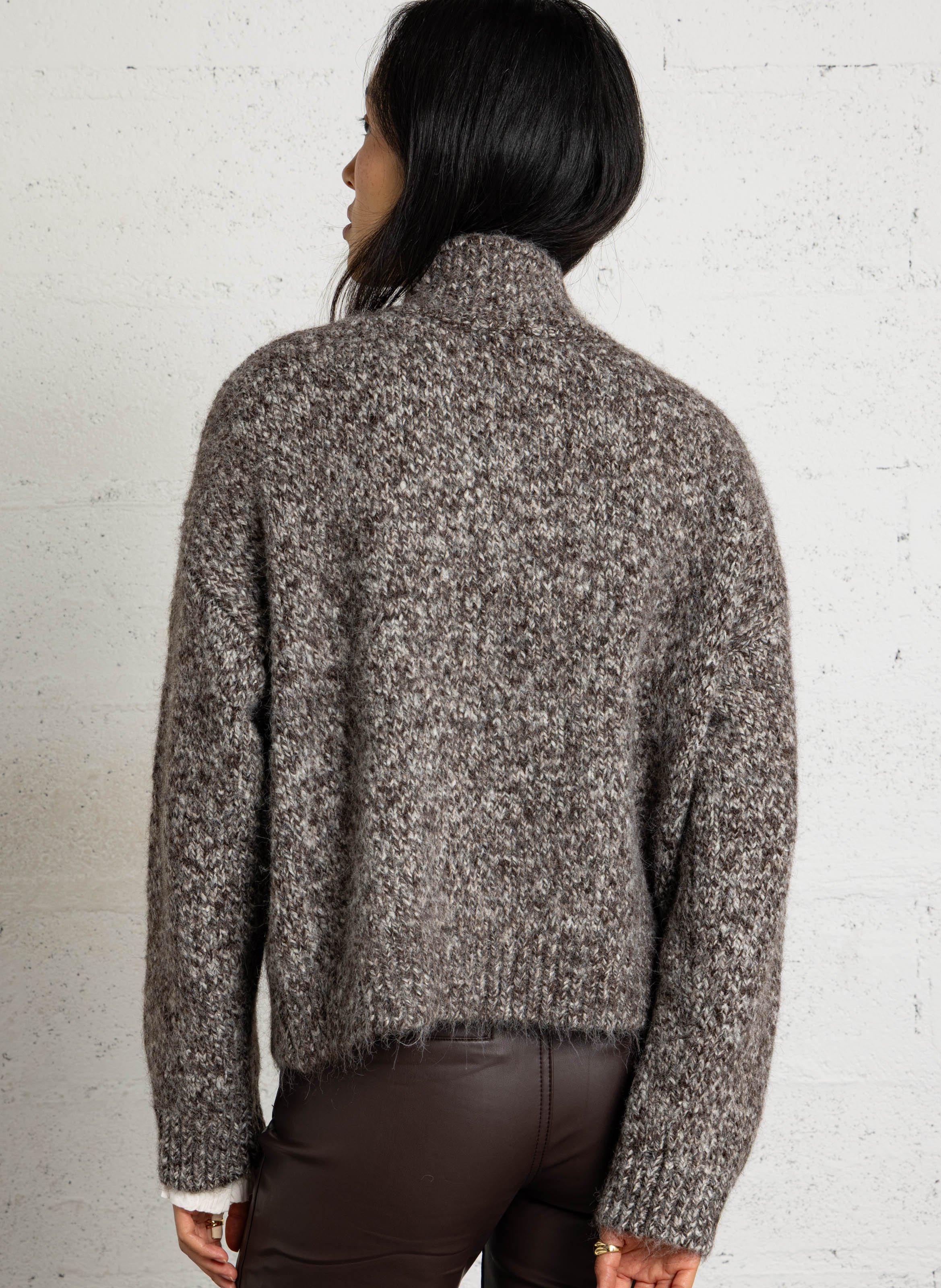 High-neck cardigan LA PETITE ETOILE Brown