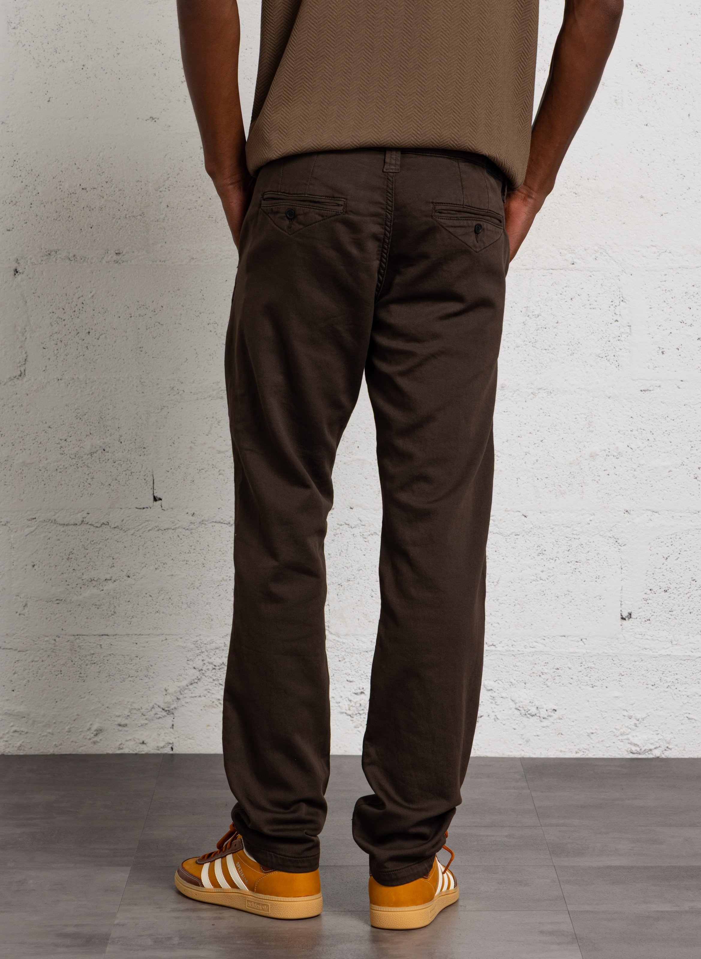 Slim-fit cotton-blend pants LE TEMPS DES CERISES Brown